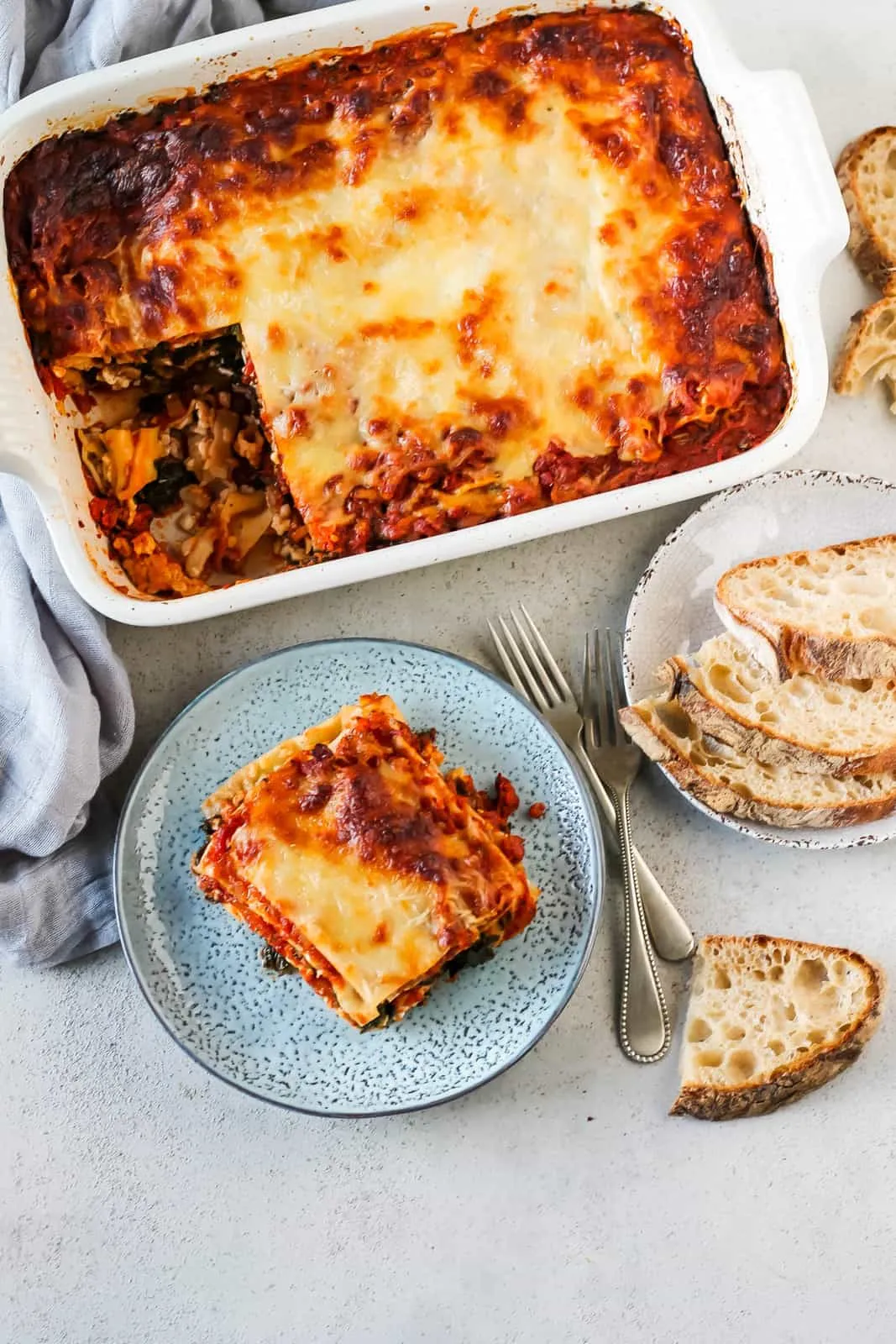 Kale Lasagna with Cottage Cheese