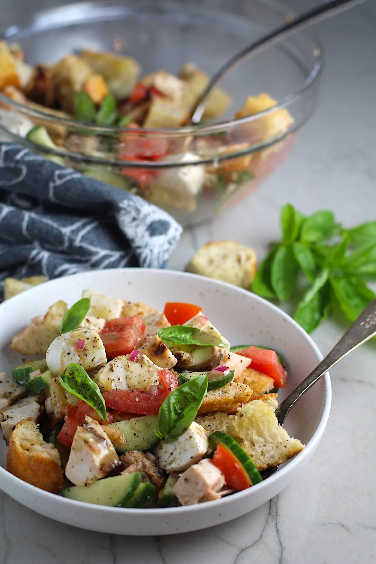 Kale Panzanella Salad with Chicken