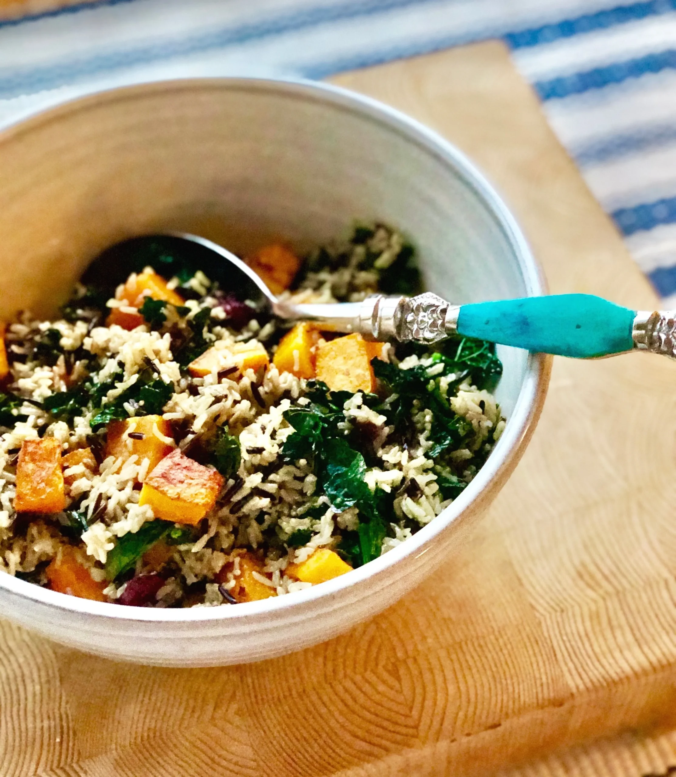 Kale Salad Wild Rice Butternut Squash