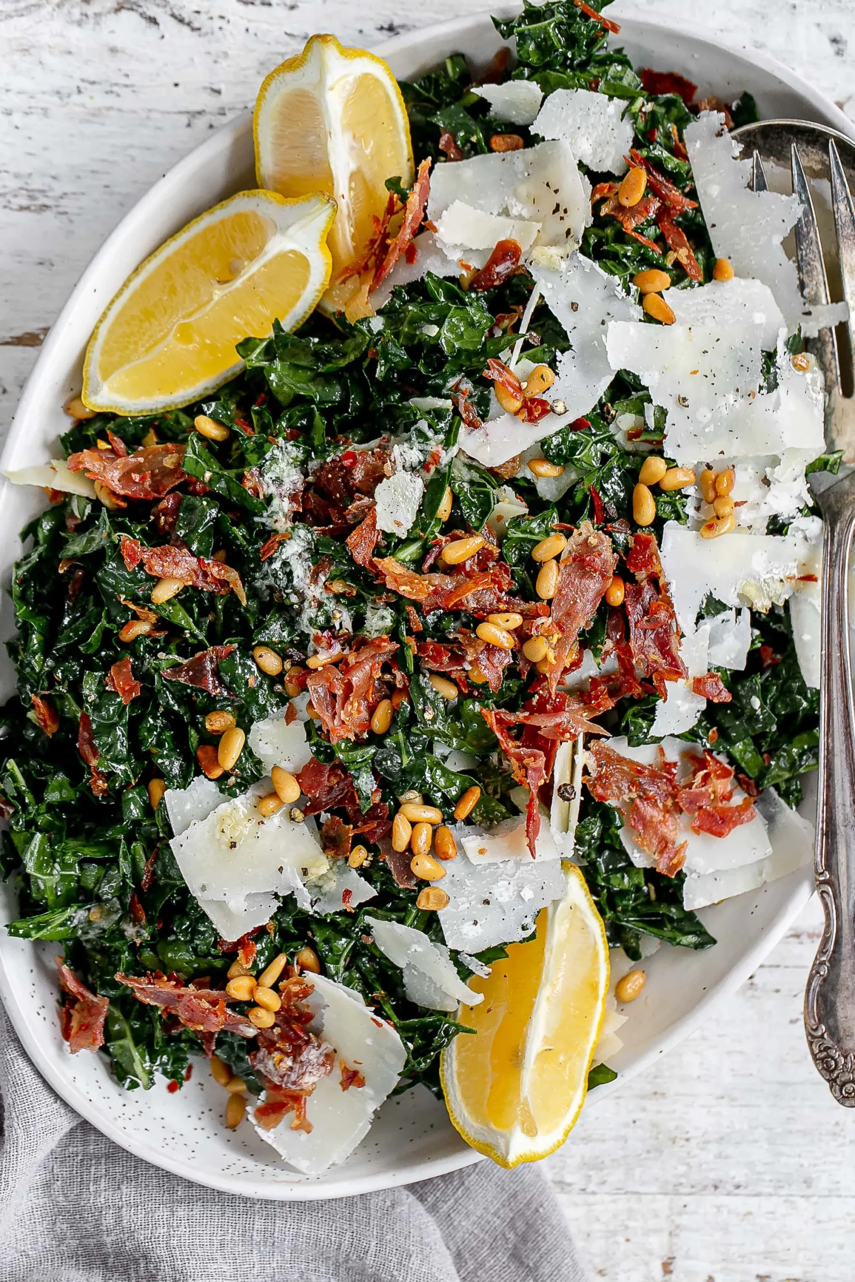 Kale Salad with Parmesan, Lemon, and Black Truffle Oil