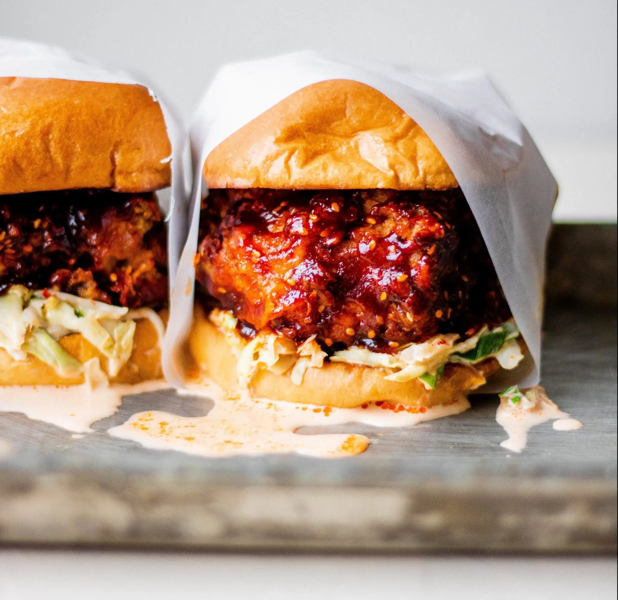 Korean Gochujang Chicken Burgers