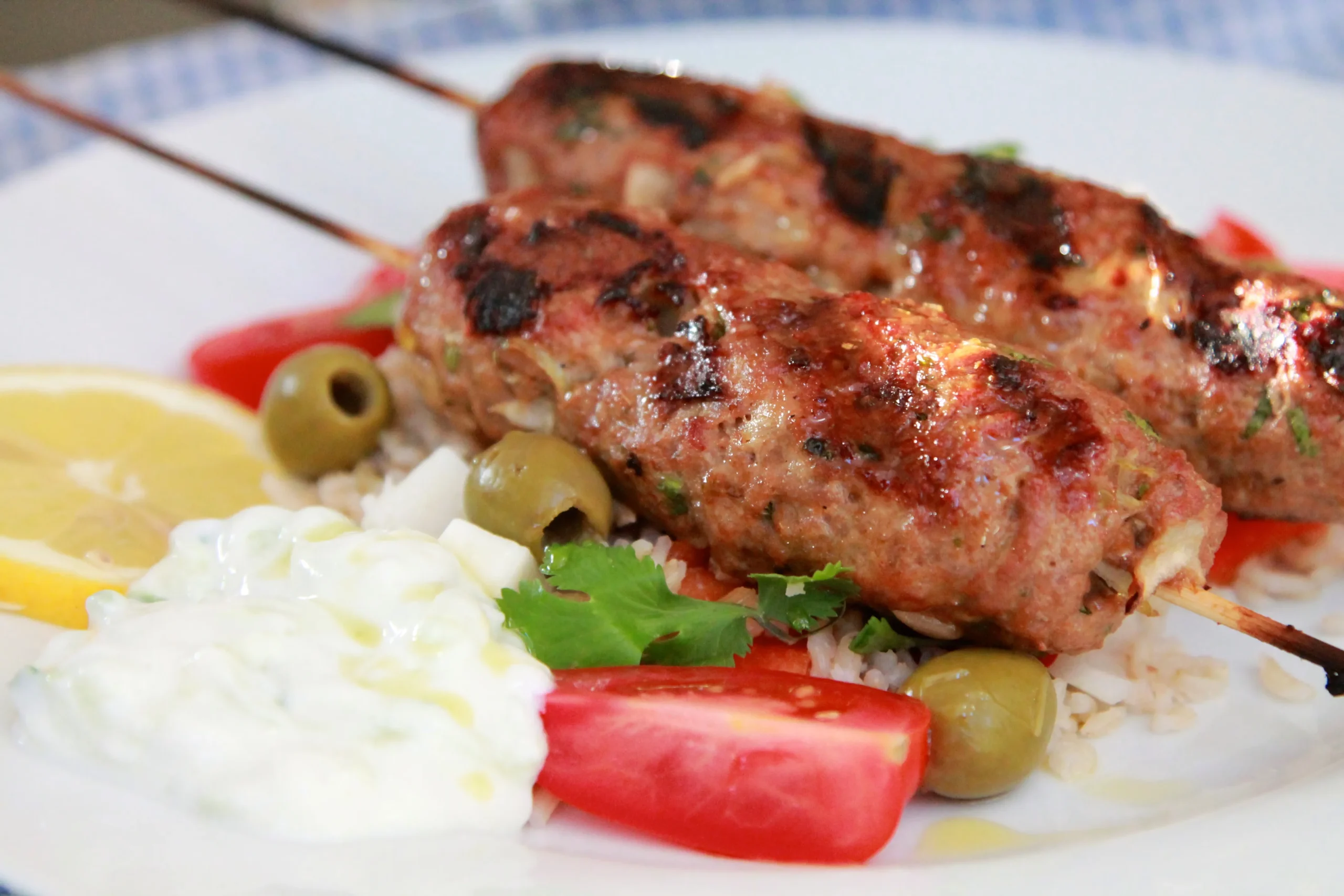 Lamb Kebabs with Greek Salad