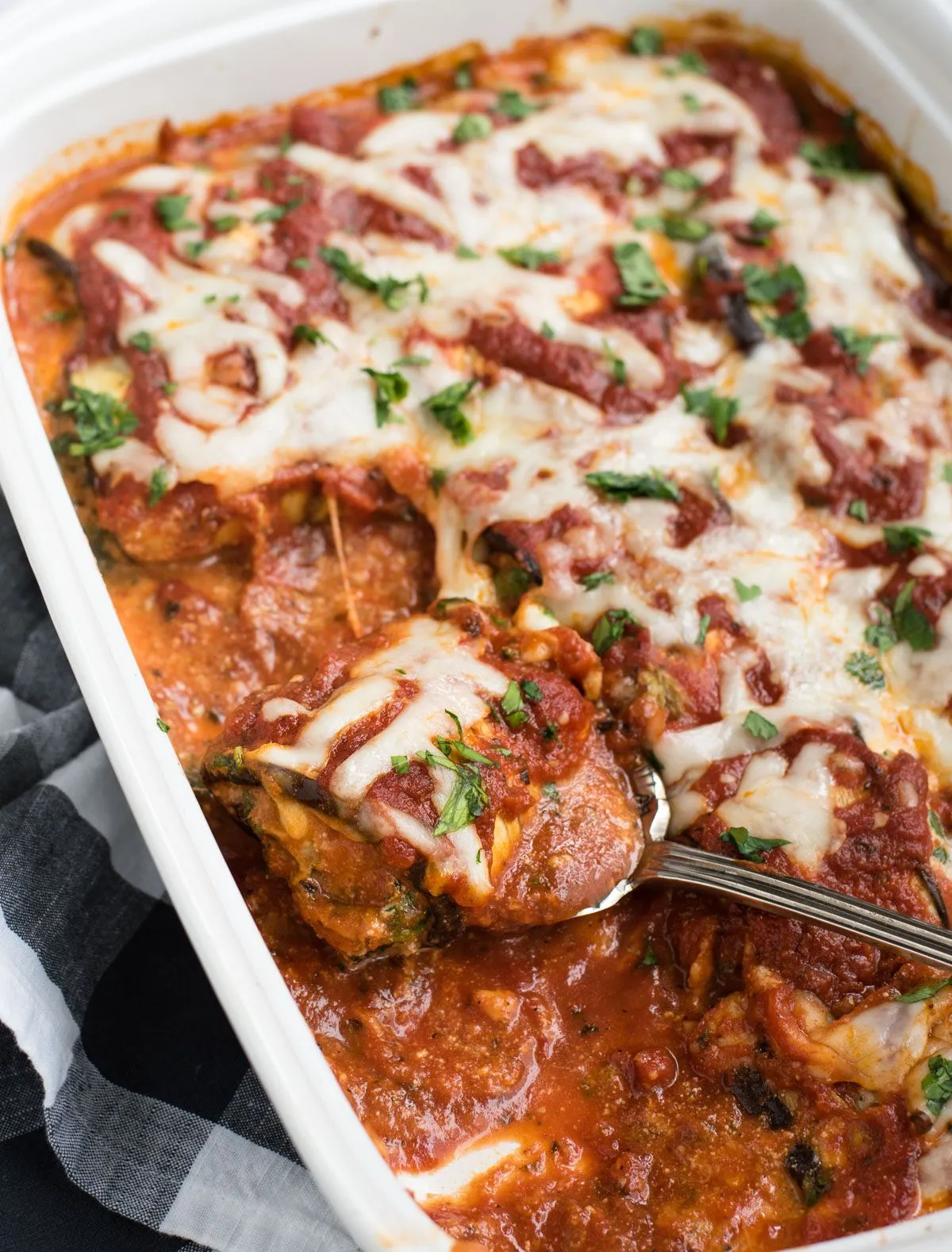 Lasagna Rolls with Egg Plant Sauce