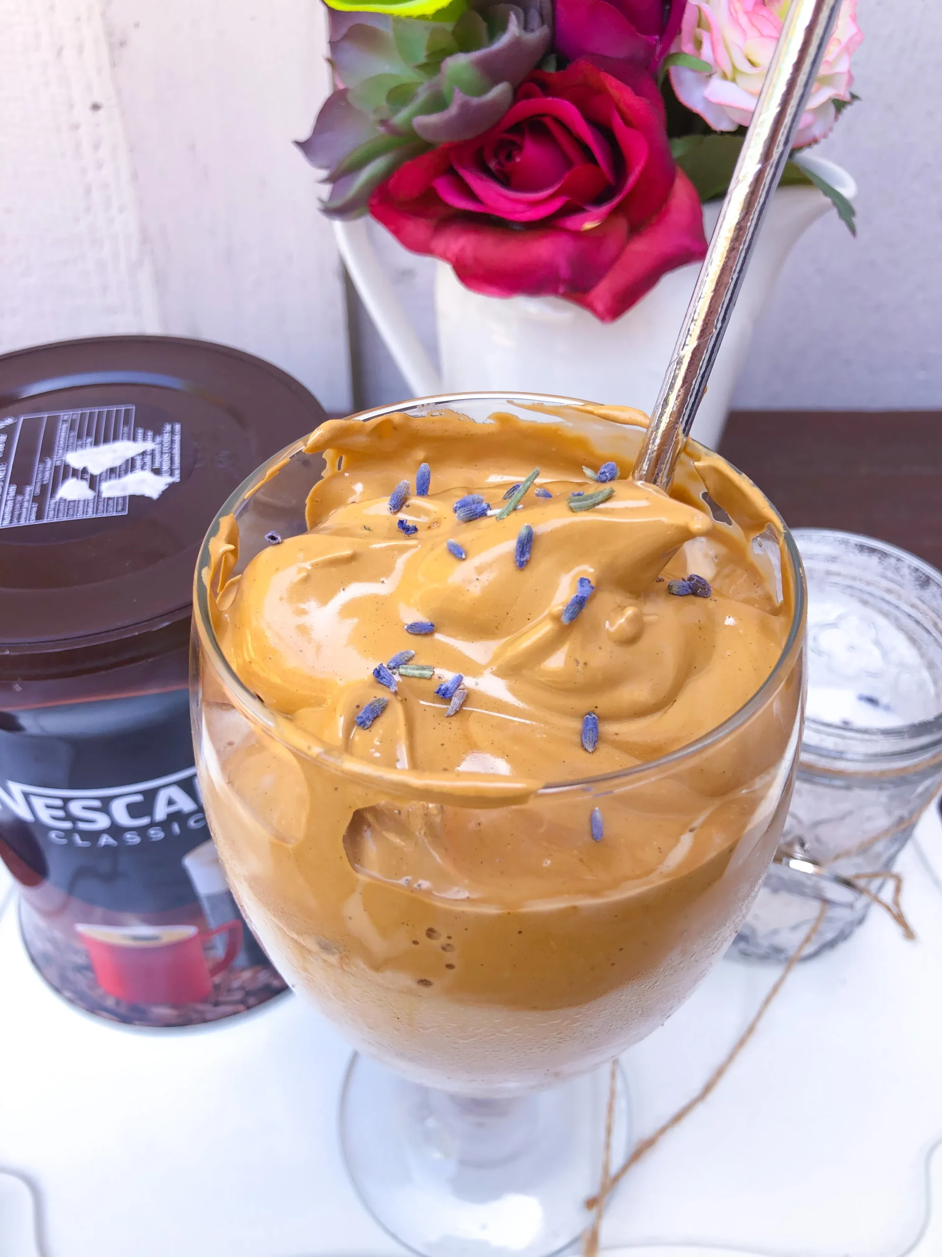 Lavender Dalgona Whipped Coffee