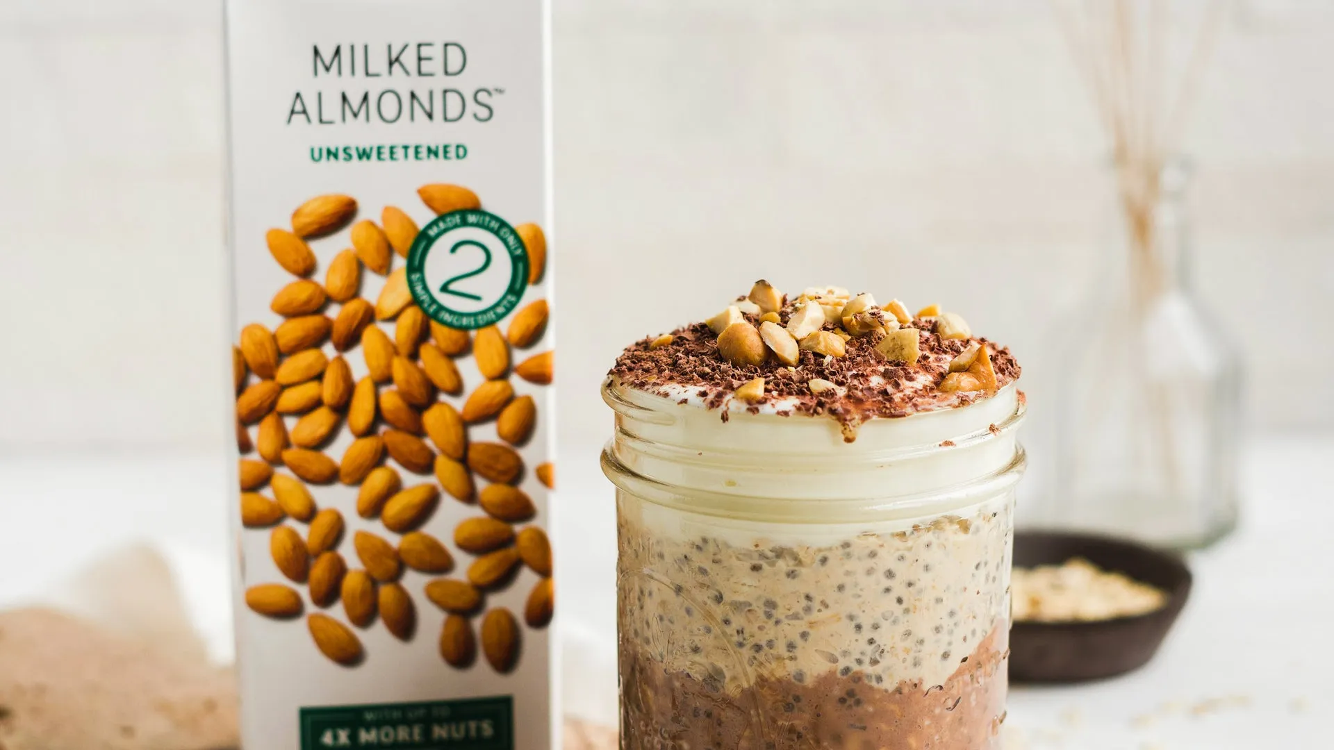 Layered Chocolate Peanut Butter Overnight Oats