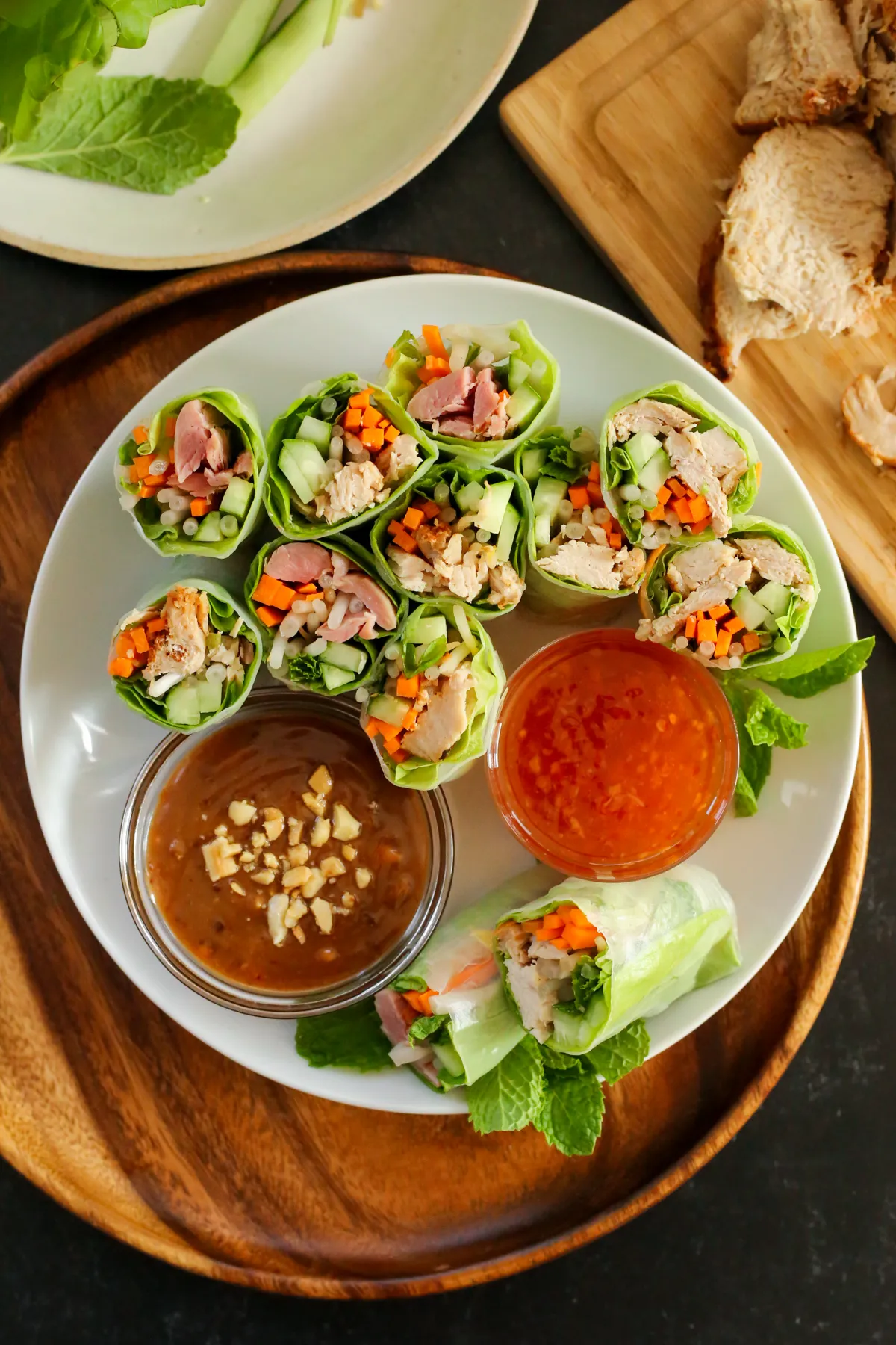 Leftover Turkey Spring Rolls
