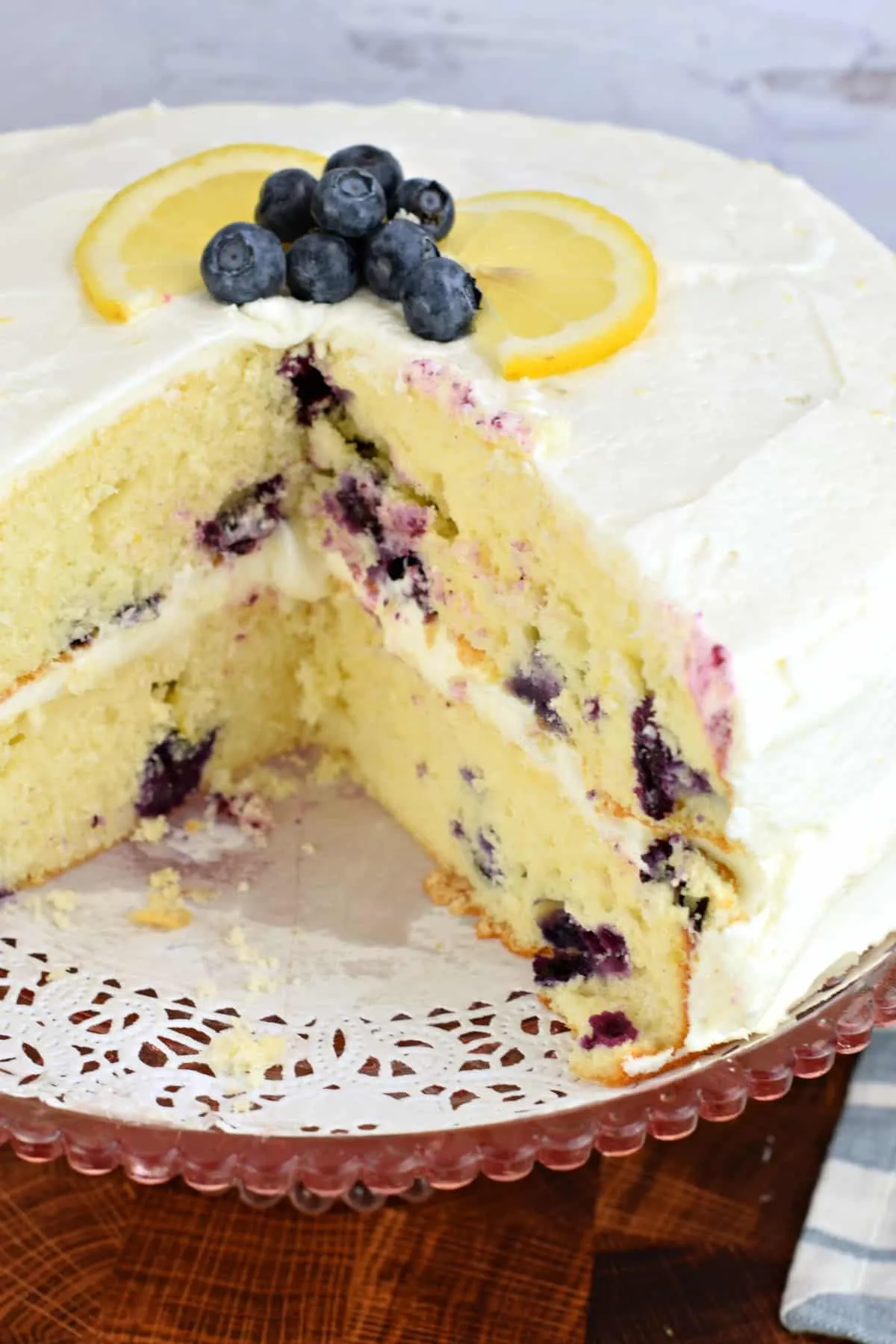 Lemon Balm Blueberry Cake