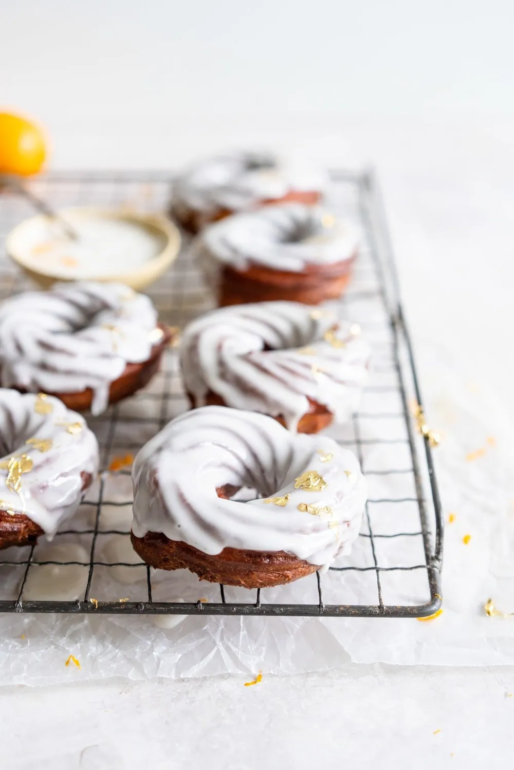Lemon Crullers with Lemon Honey Glaze