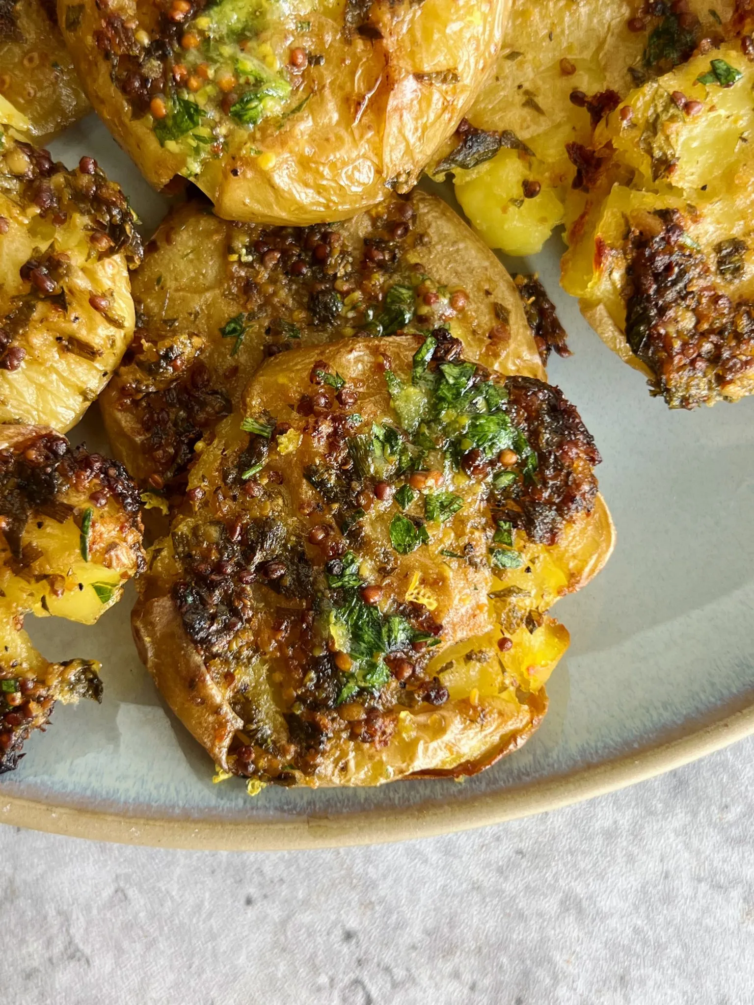 Lemon Herb Smashed Potatoes