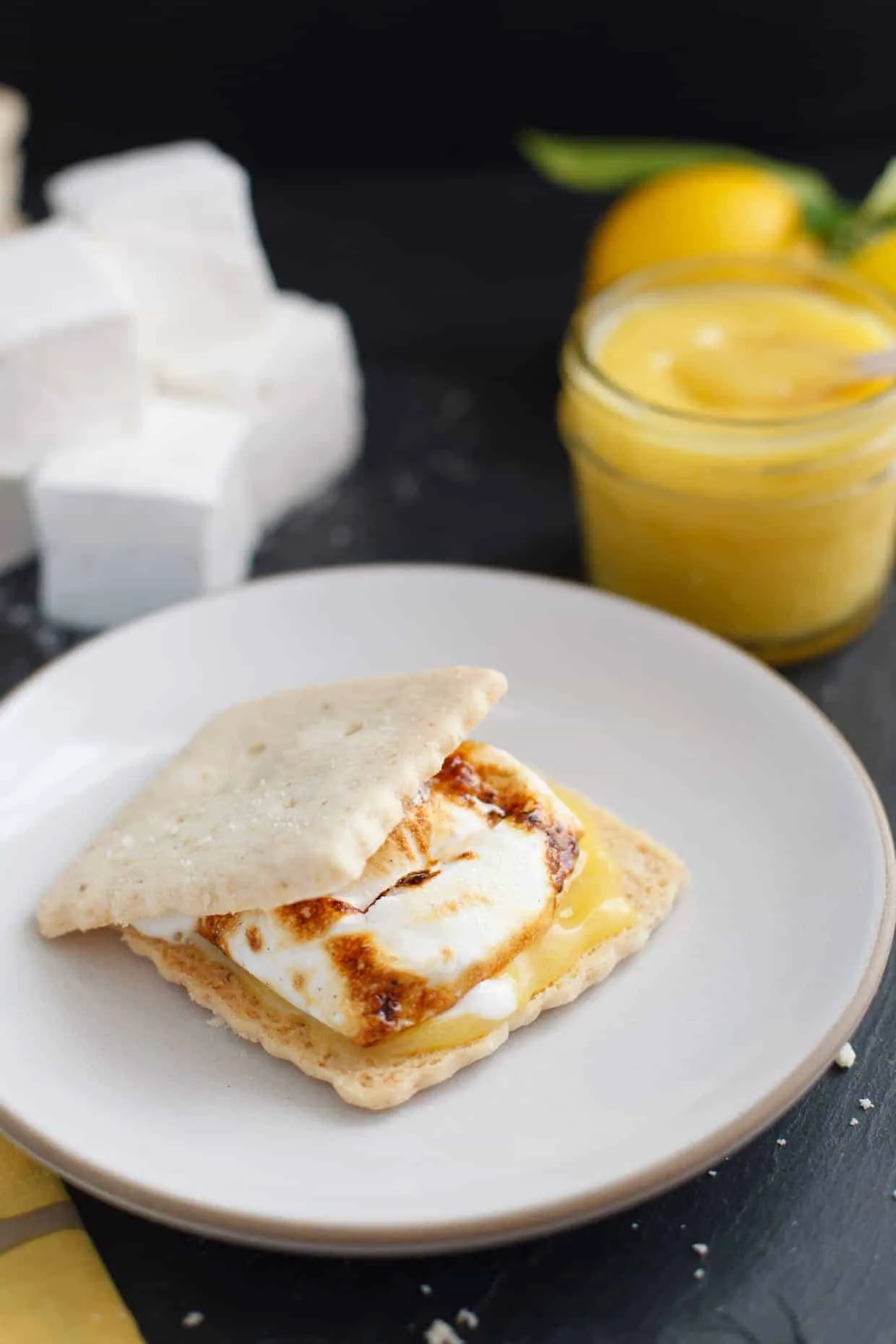 Lemon Meringue Smores with Shortbread Cookies