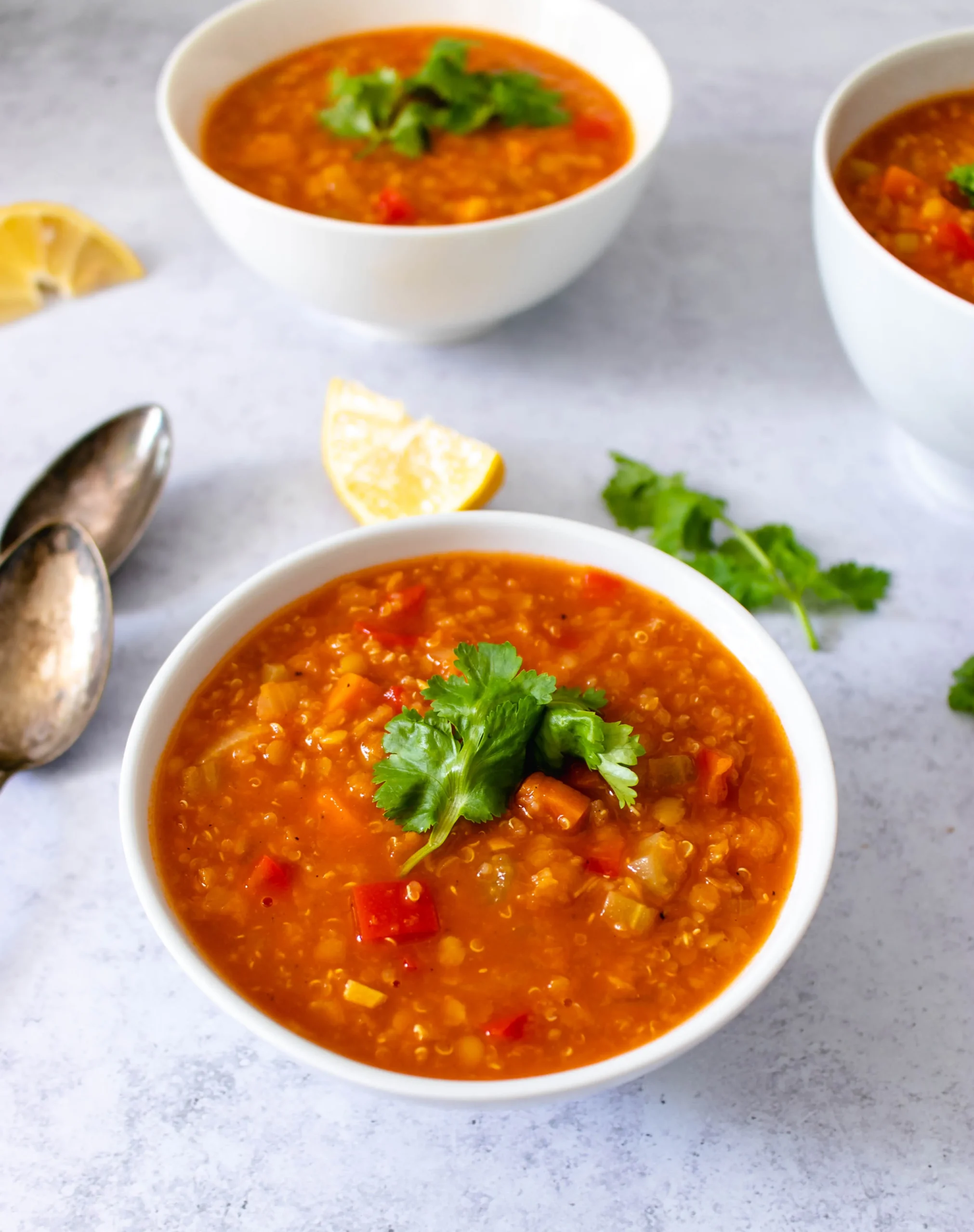 Lentil and Quinoa Spinach Soup