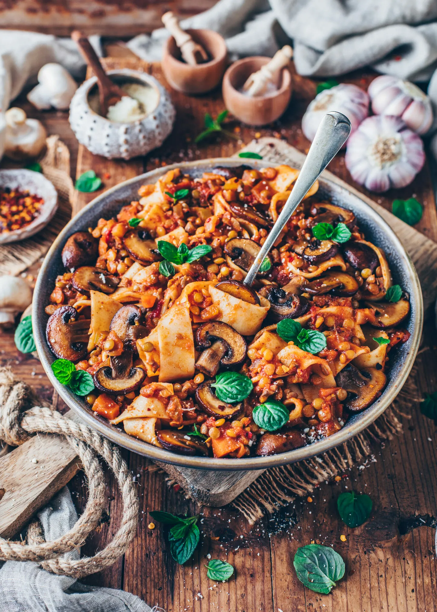 Lentil and Wild Mushroom Bolognaise