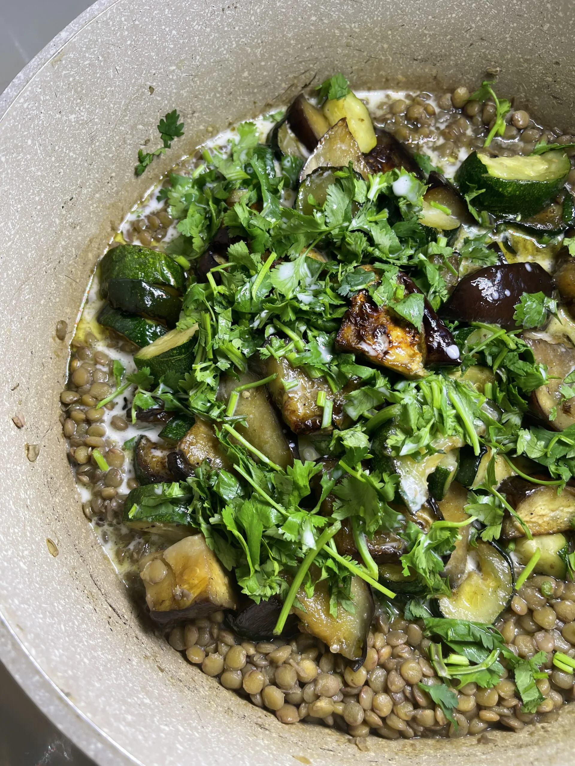 Lentils with Wine-Glazed Vegetables