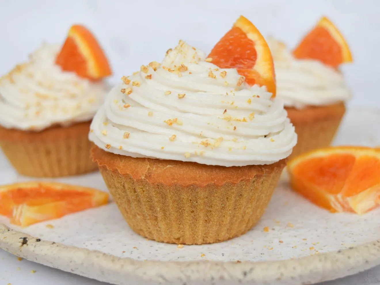 Light Fluffy Vegan Orange Cupcakes
