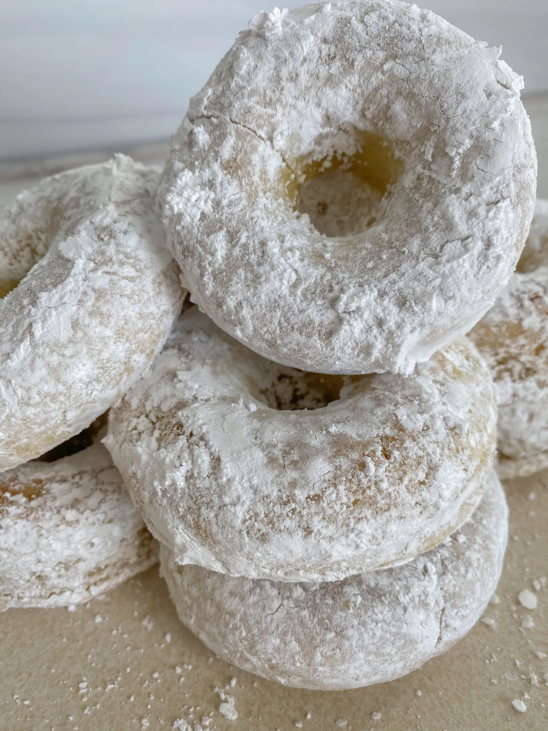 Low Calorie Powdered Sugar Vegan Donuts