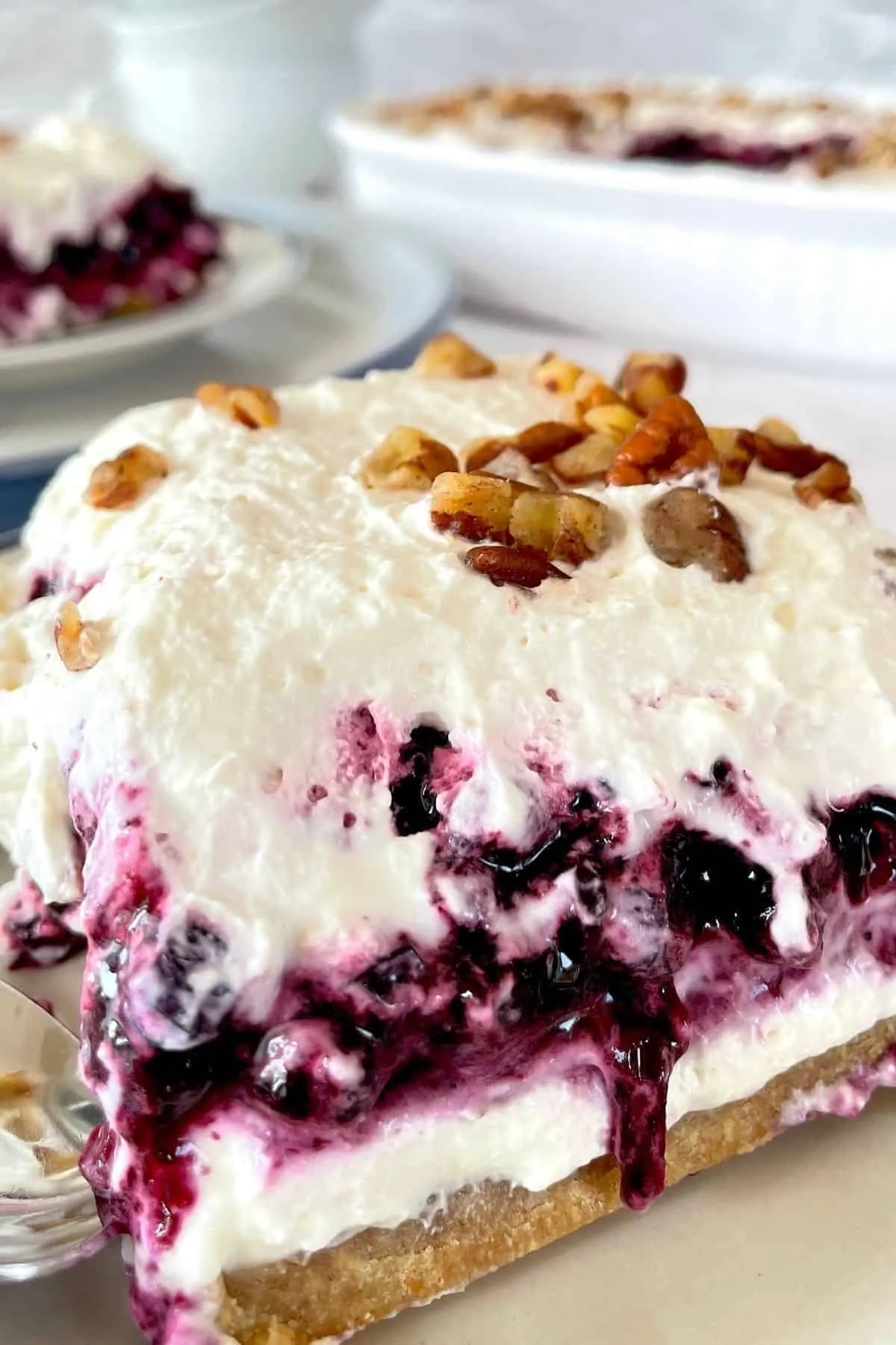 Low Carb No Bake Blueberry Cheesecake Pie