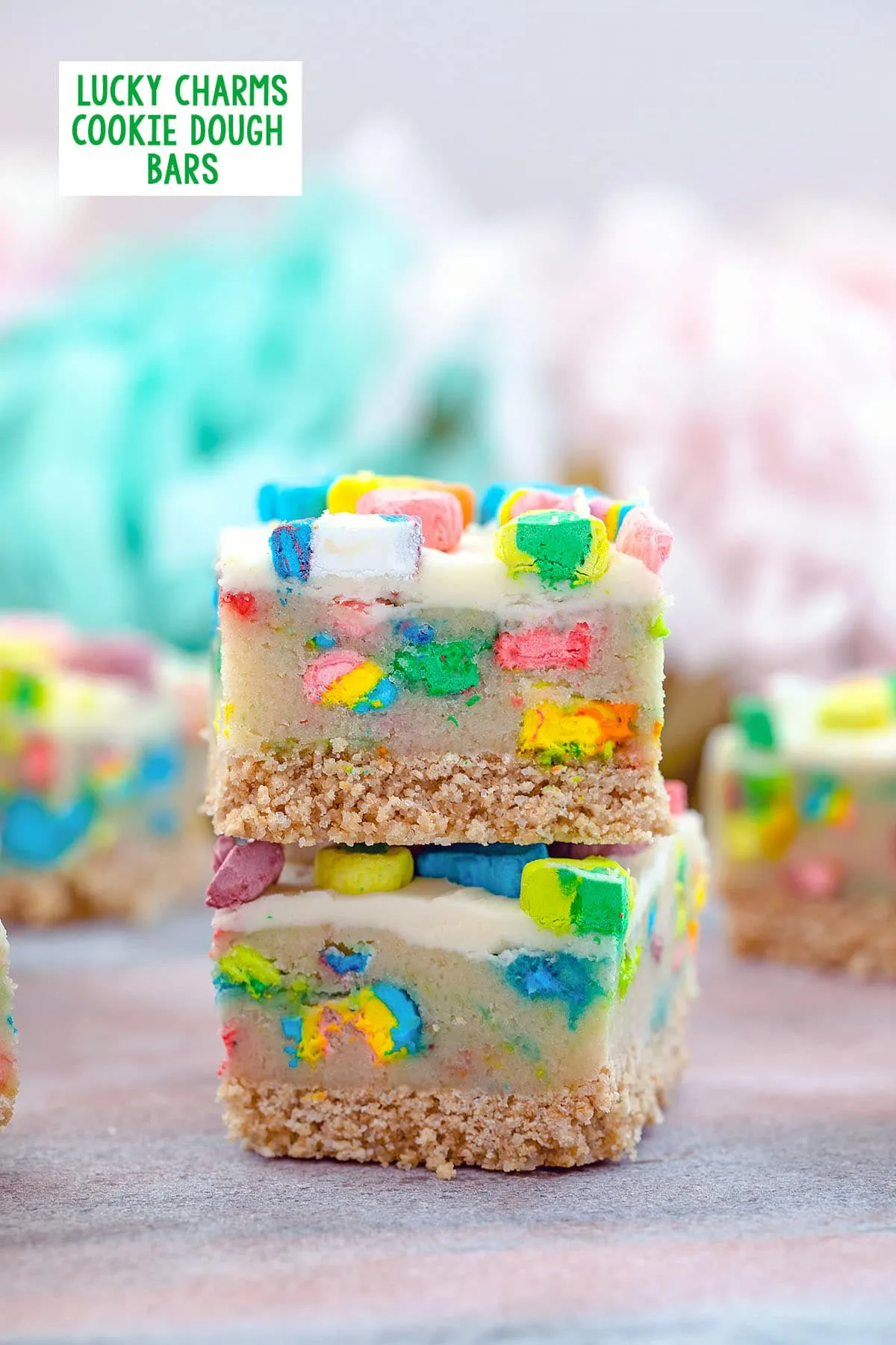Lucky Charms Cookie Dough Bars (No Bake)