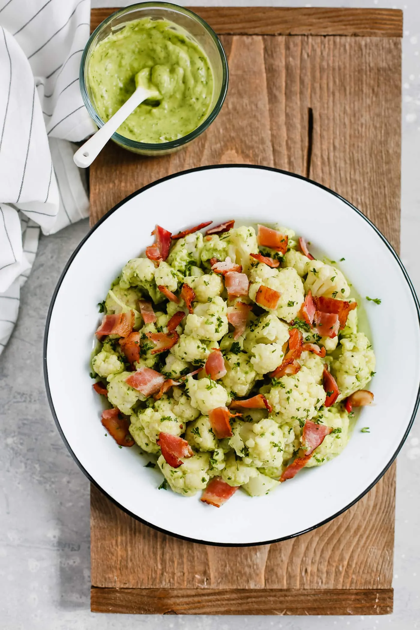 Maple Mustard Cauliflower Avocado Salad