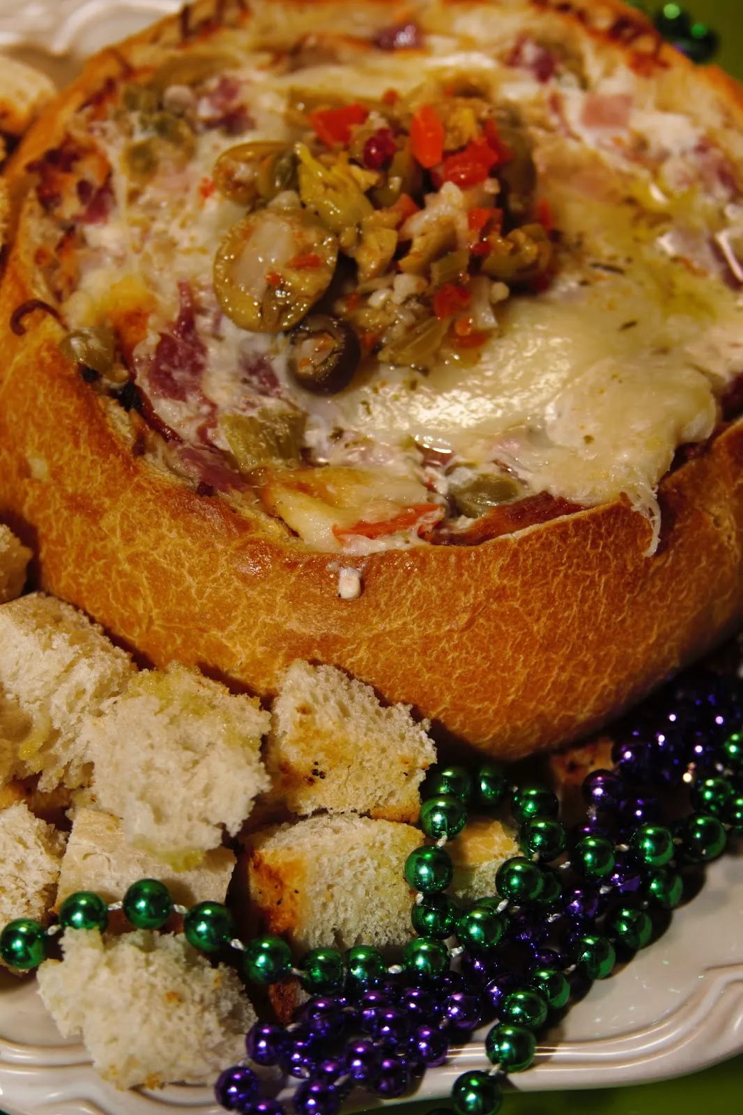 Mardi Gras Muffaletta Layer Dip