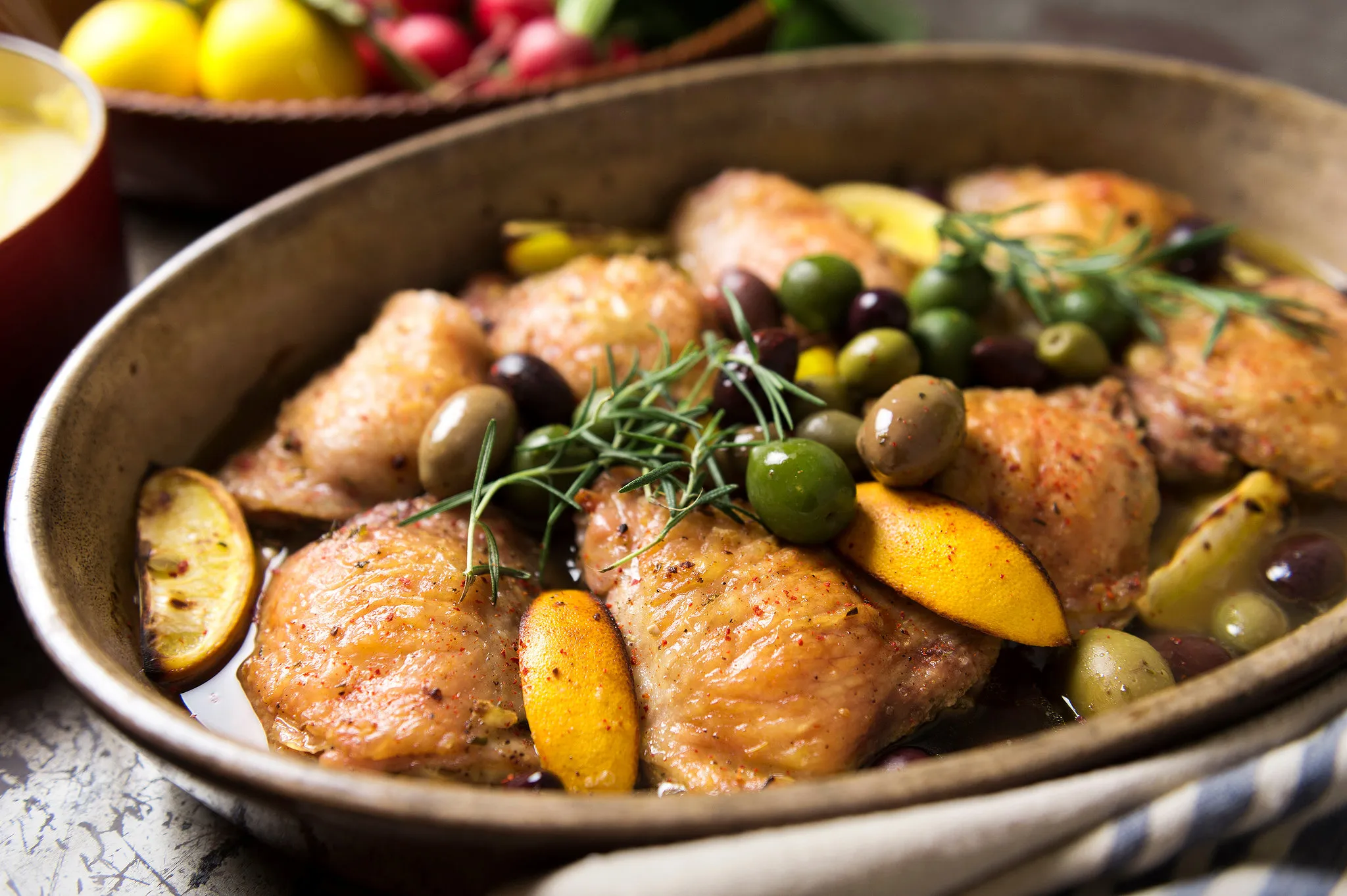 Mediterranean Chicken Stew with Lemon, Garlic, and Olives