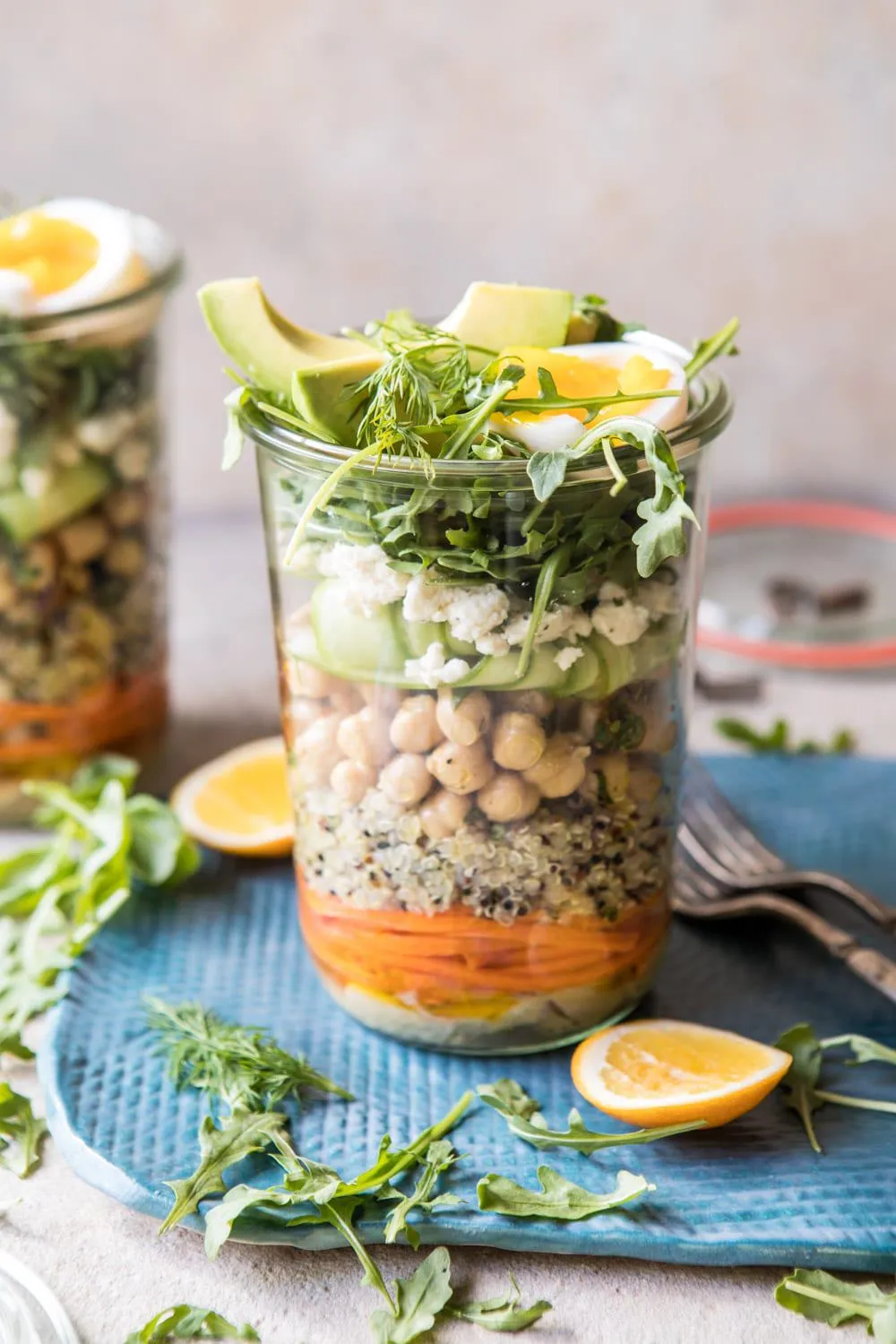 Mediterranean Chickpea and Egg Salad Jars