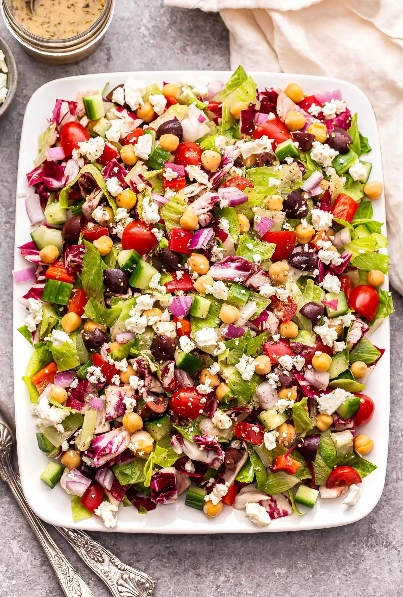 Mediterranean Chopped Salad with Creamy Greek Dressing