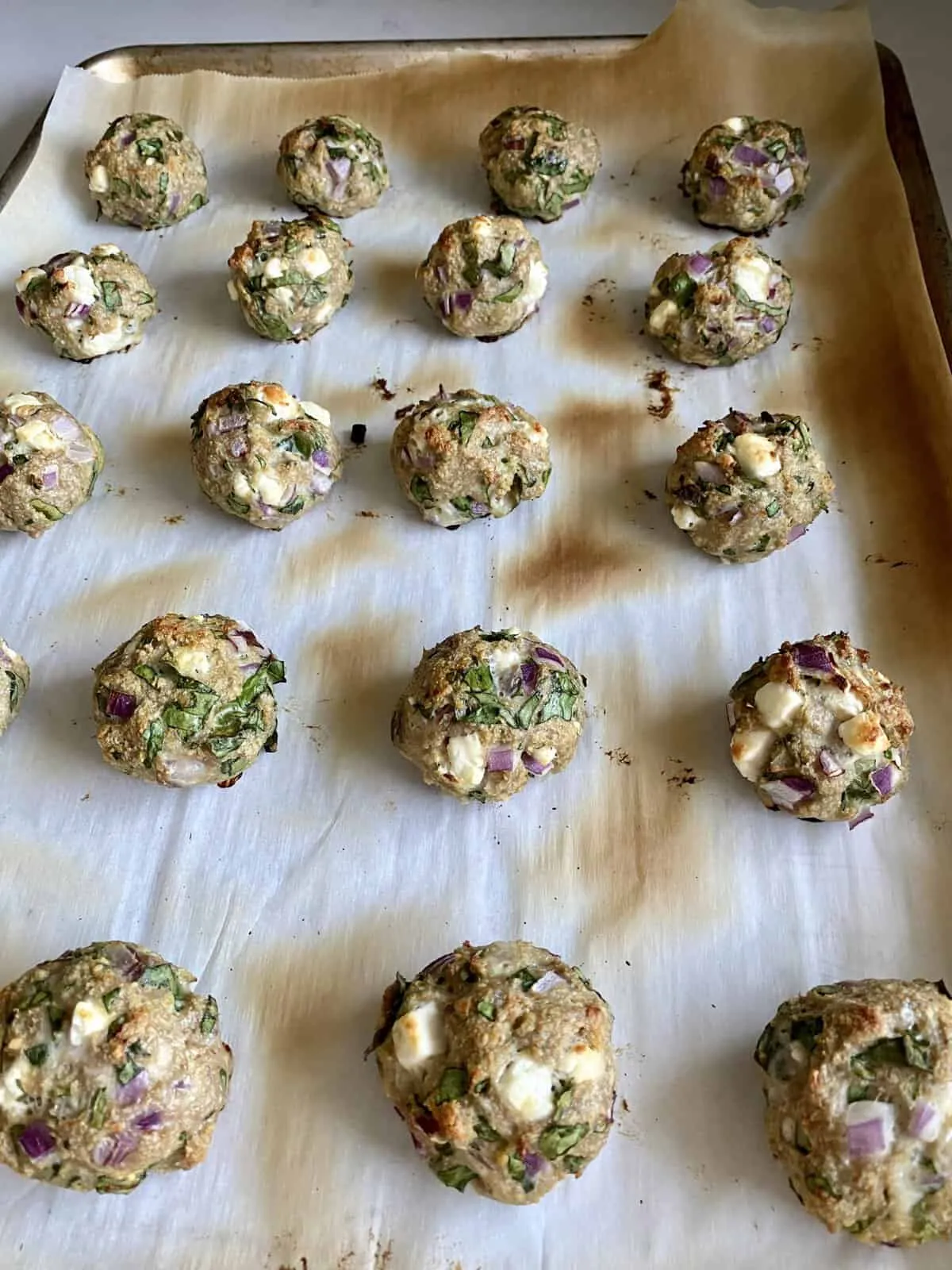 Mediterranean Meatballs Spinach and Feta Keftedes