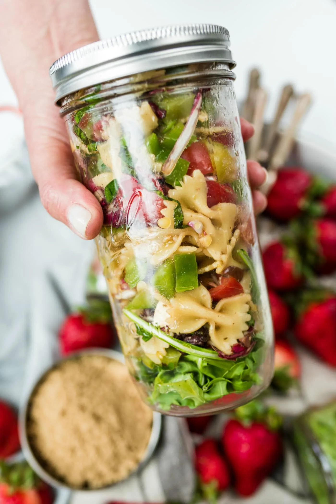 Mediterranean Pasta Salad in Jar