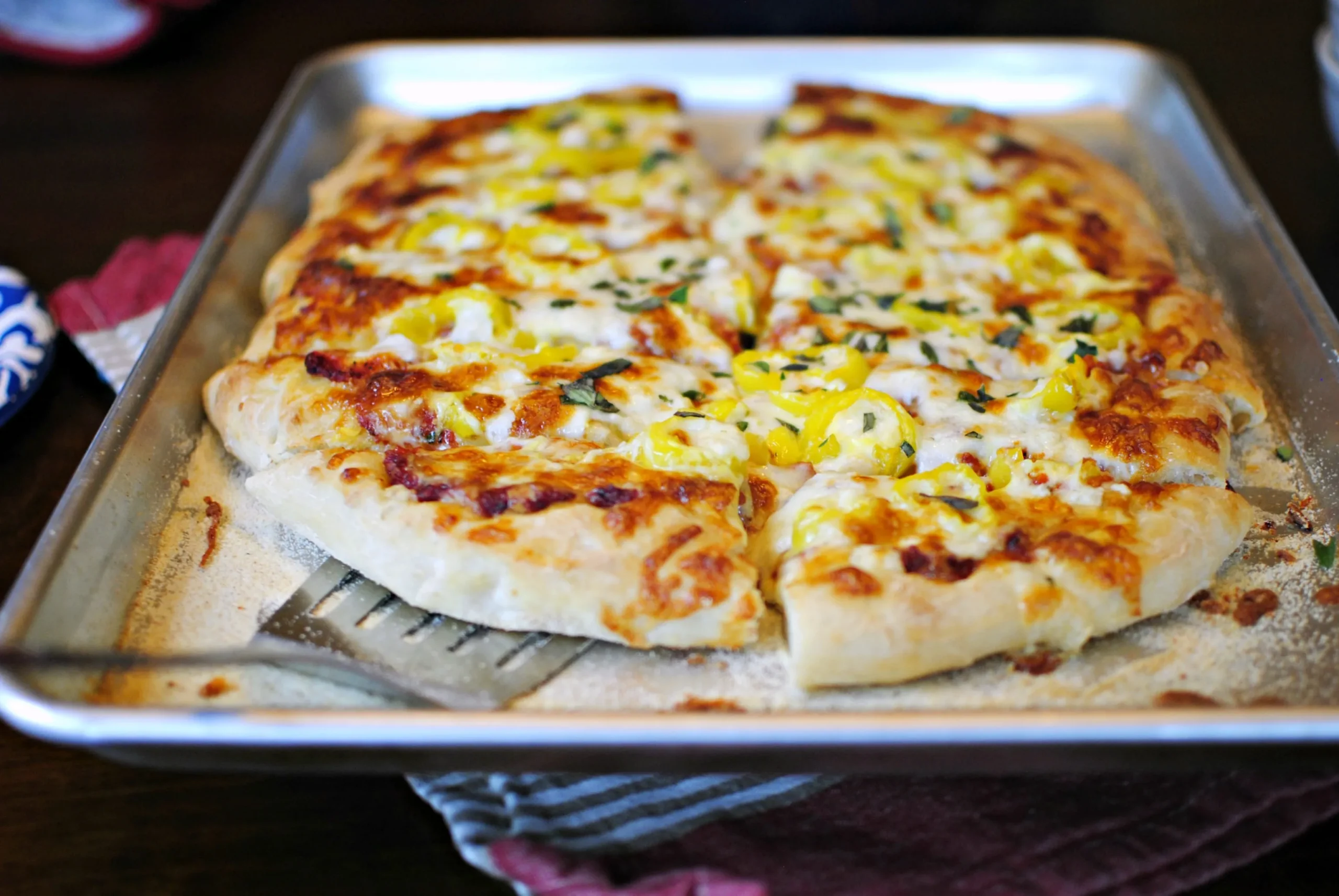 Mediterranean Roasted Red Pepper Pizza
