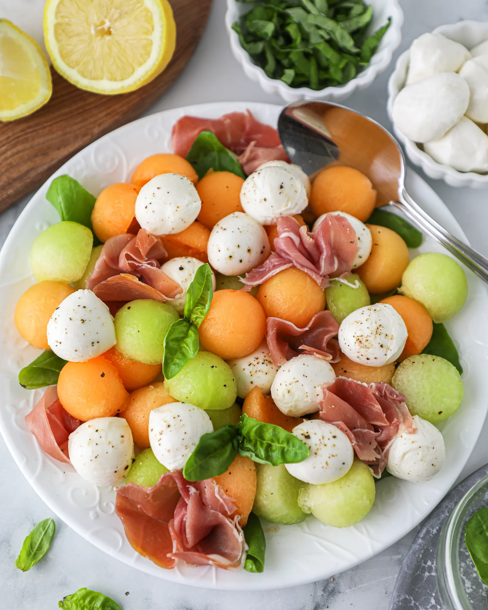 Melon Mozzarella Prosciutto Salad