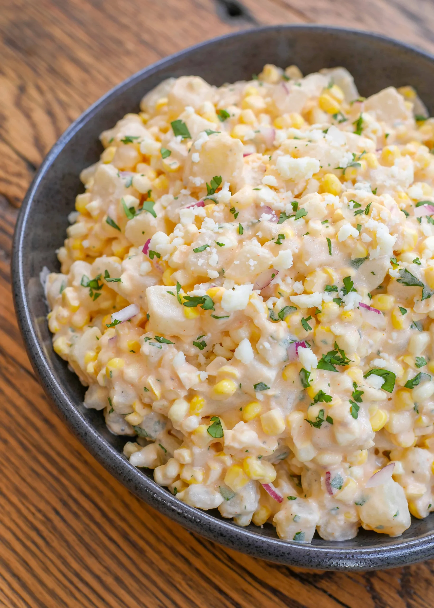 Mexican Street Corn Potato Salad with Chipotle Lime Crema and Cilantro