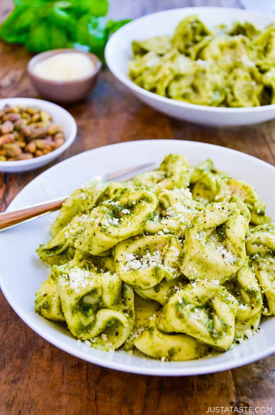 Meyer Lemon Pistachio Spinach Pesto Tortellini