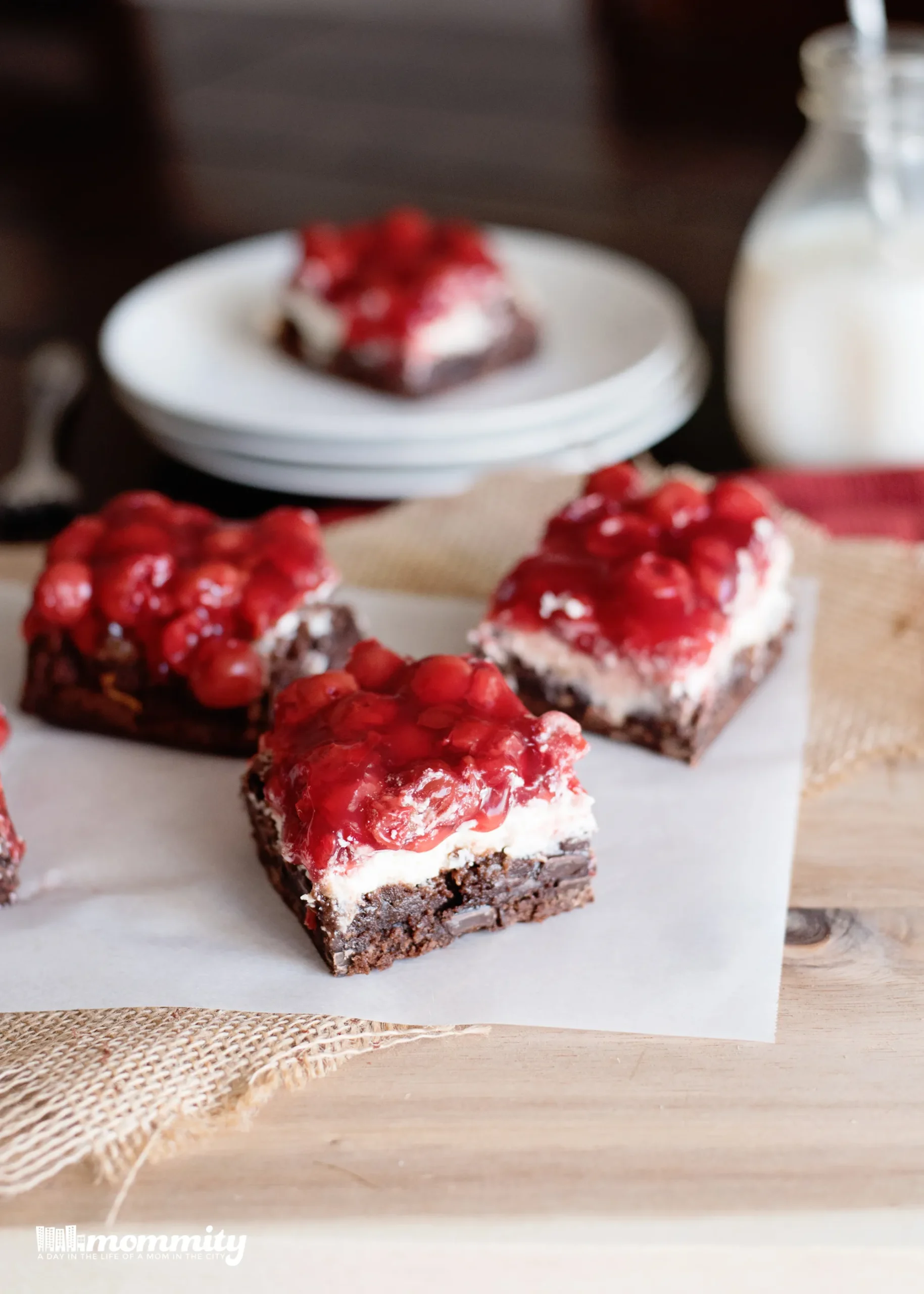 Mini Cherry Cheesecake Brownies