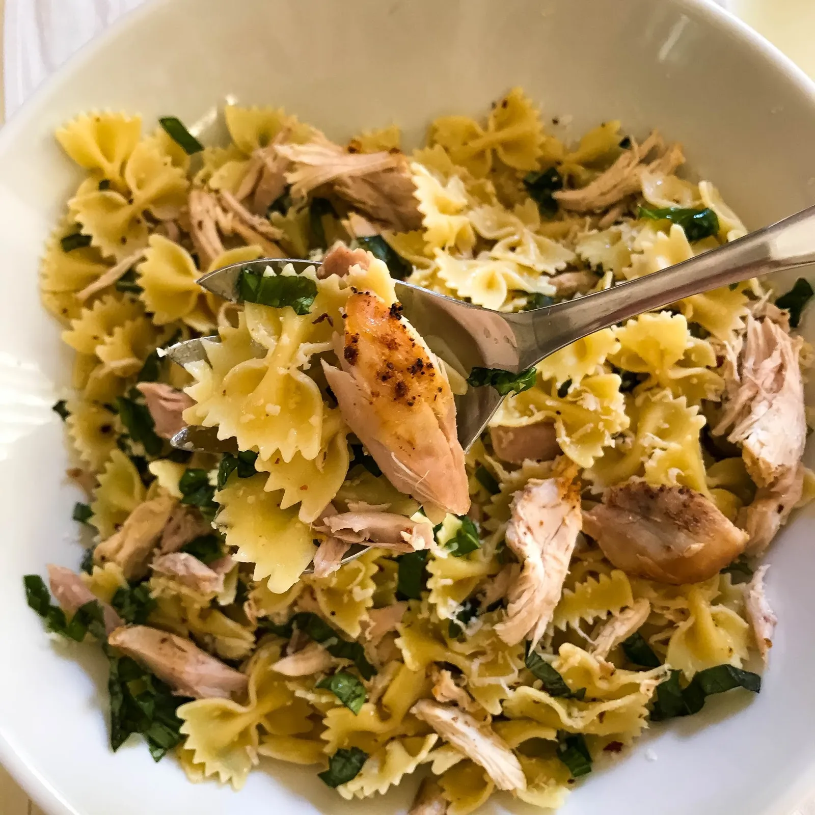 Mint Basil Chicken Pasta Salad
