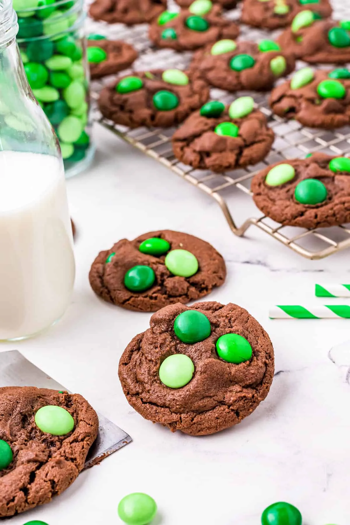 Mint M&M Chocolate Cookies