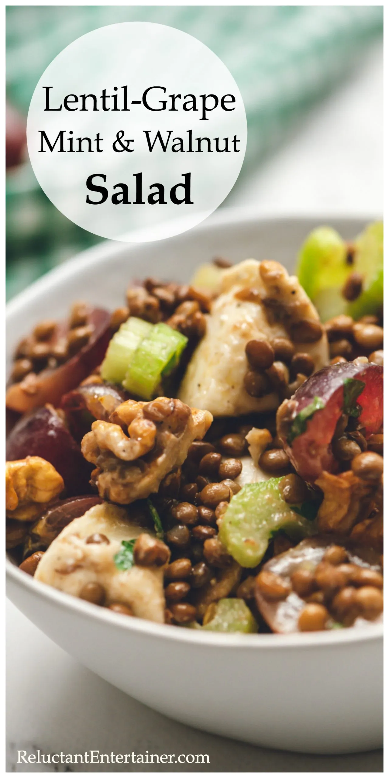Minted Lentil Salad with Grapes and Spinach
