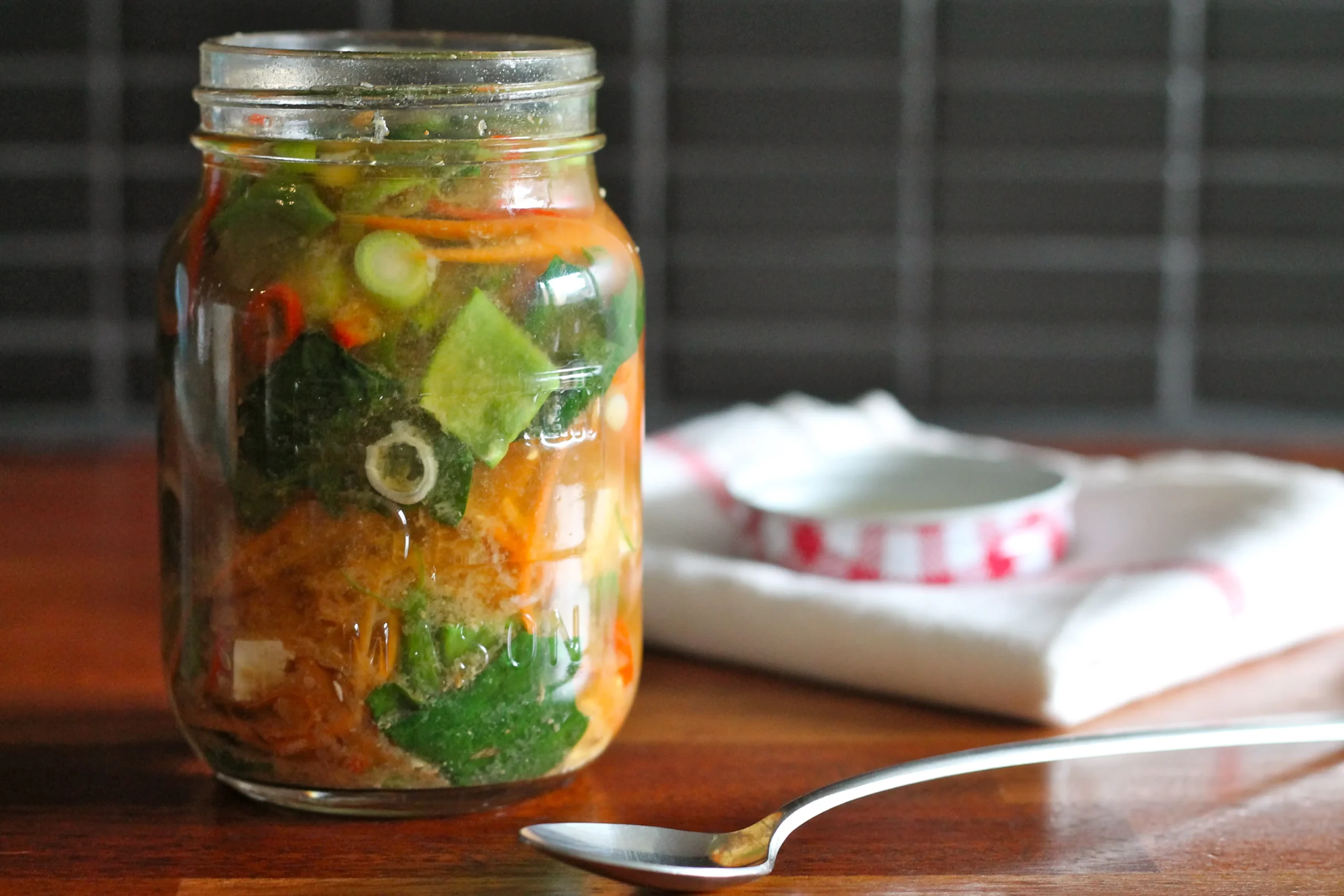 Miso Veggie Soup in a Jar Vegan Gluten Free