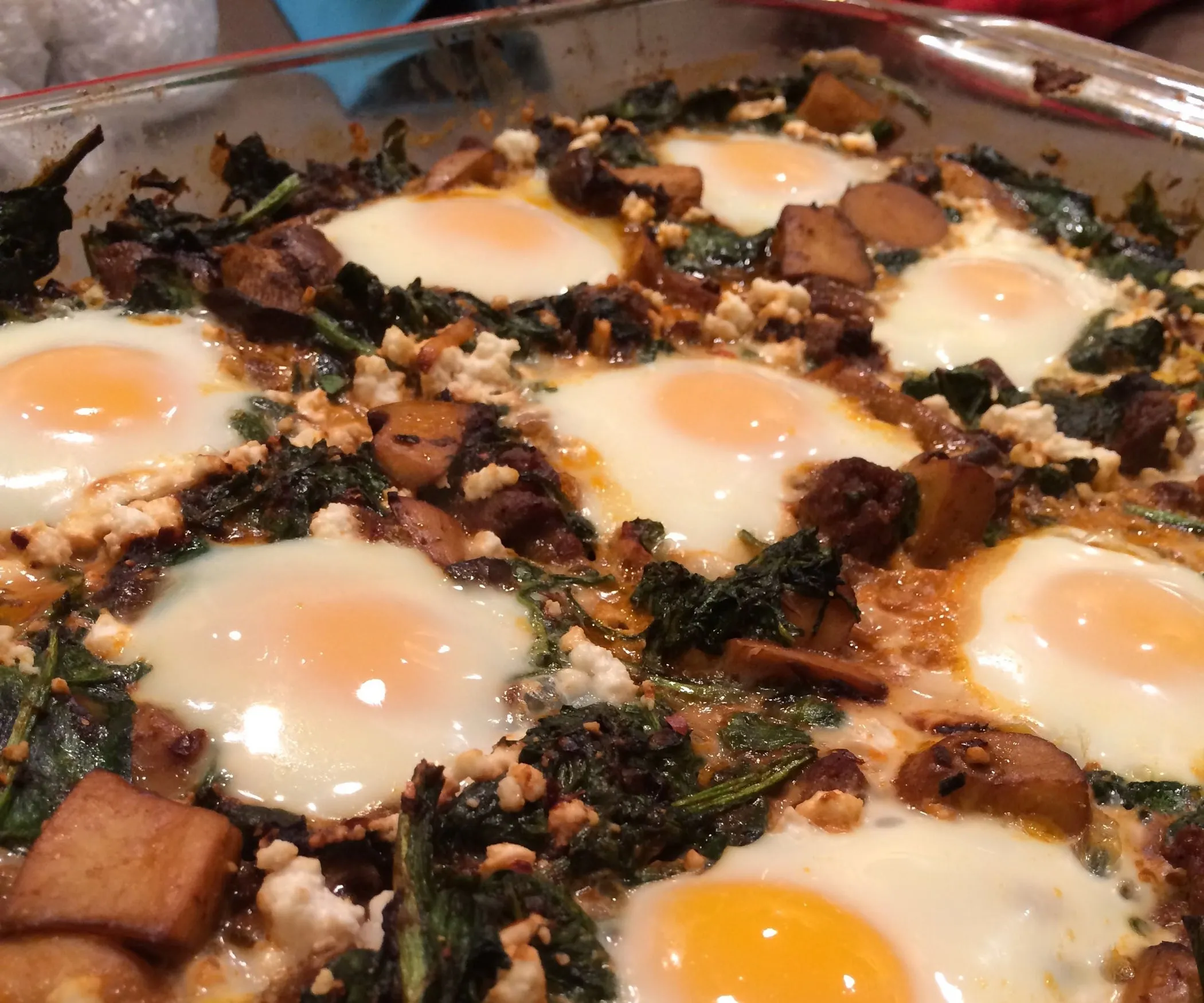 Moroccan Baked Eggs and Sausages