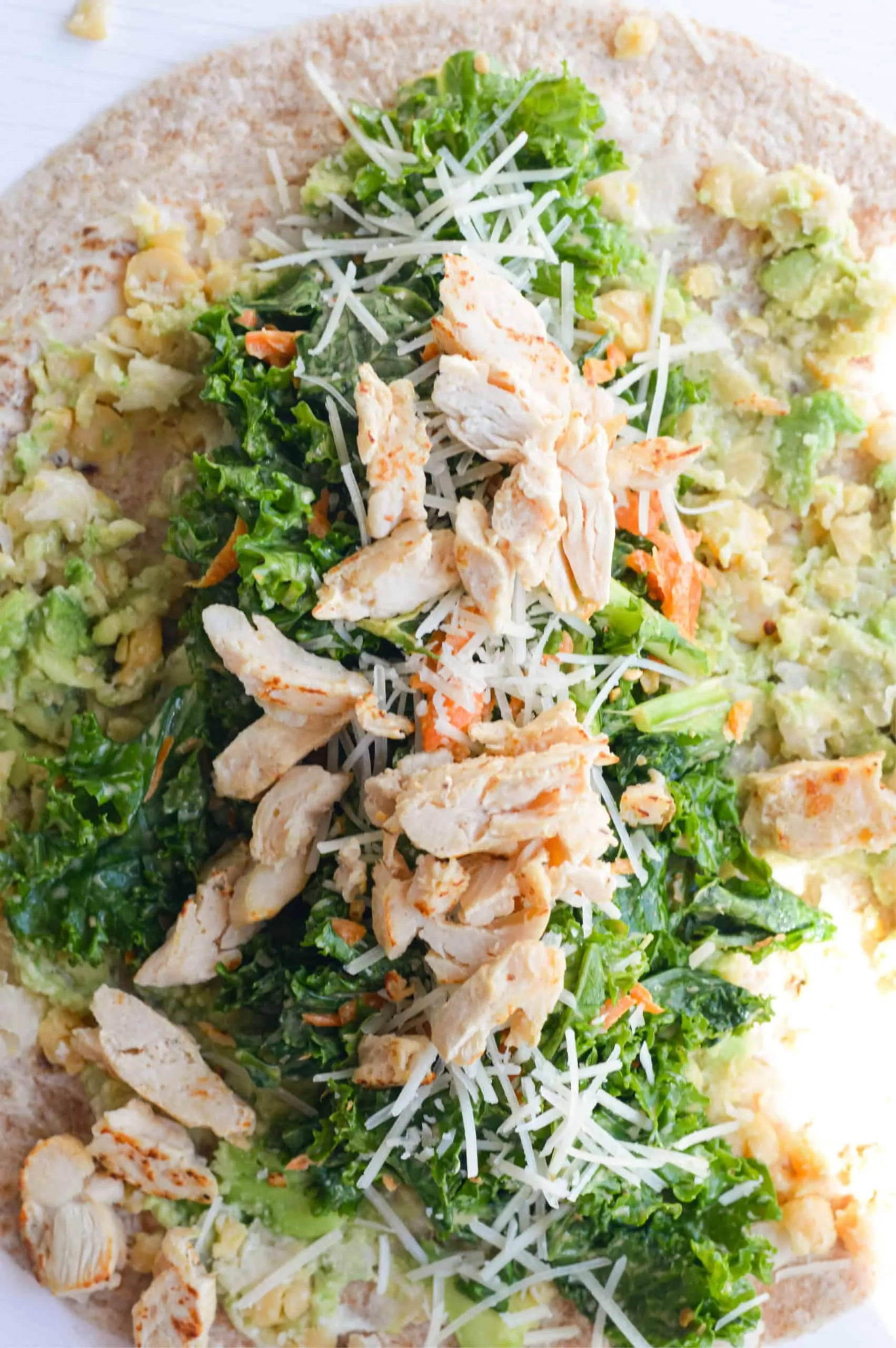 Moroccan Chicken Salad Kale Wraps