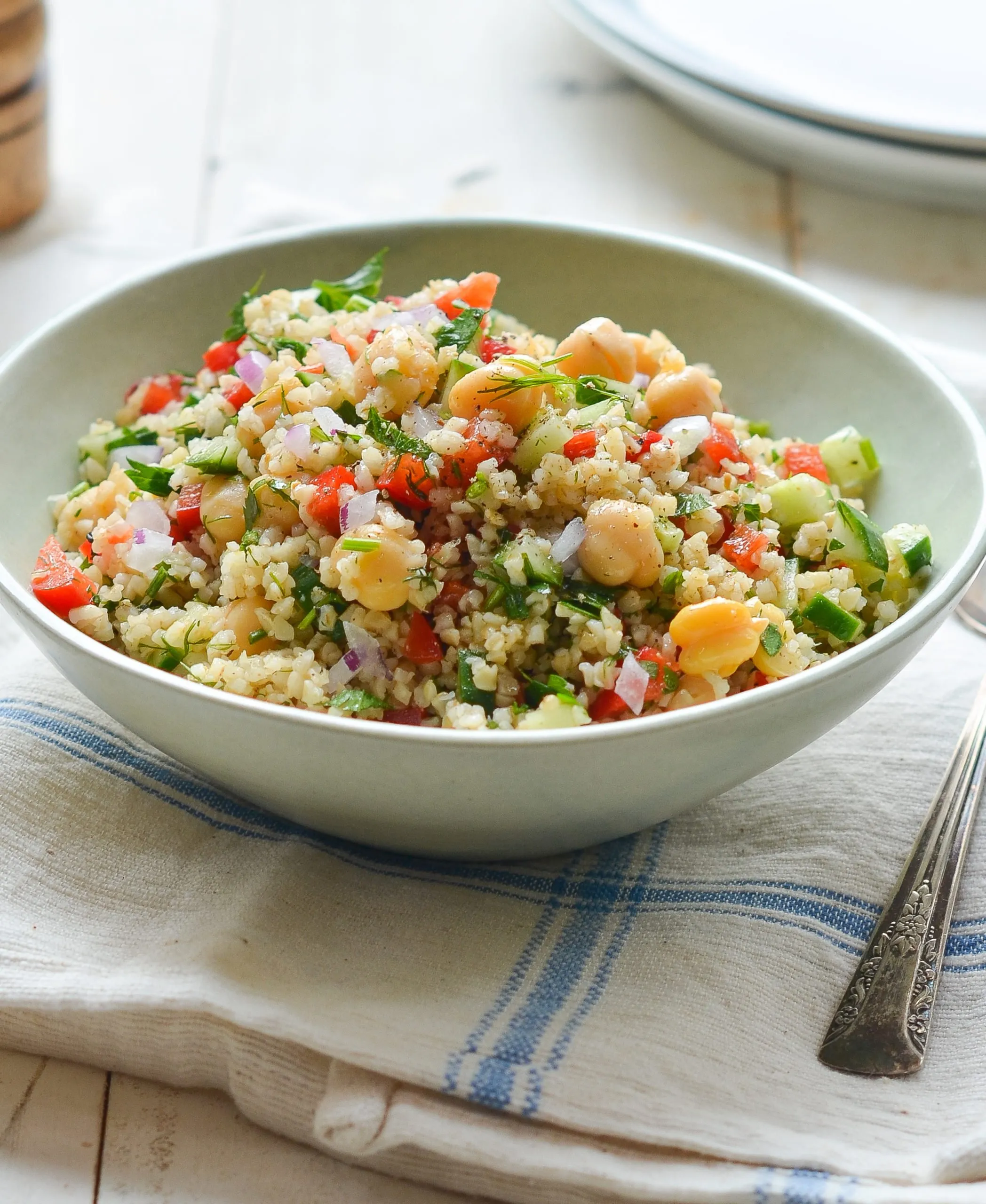 Moroccan Spiced Bulgur and Chickpea Salad