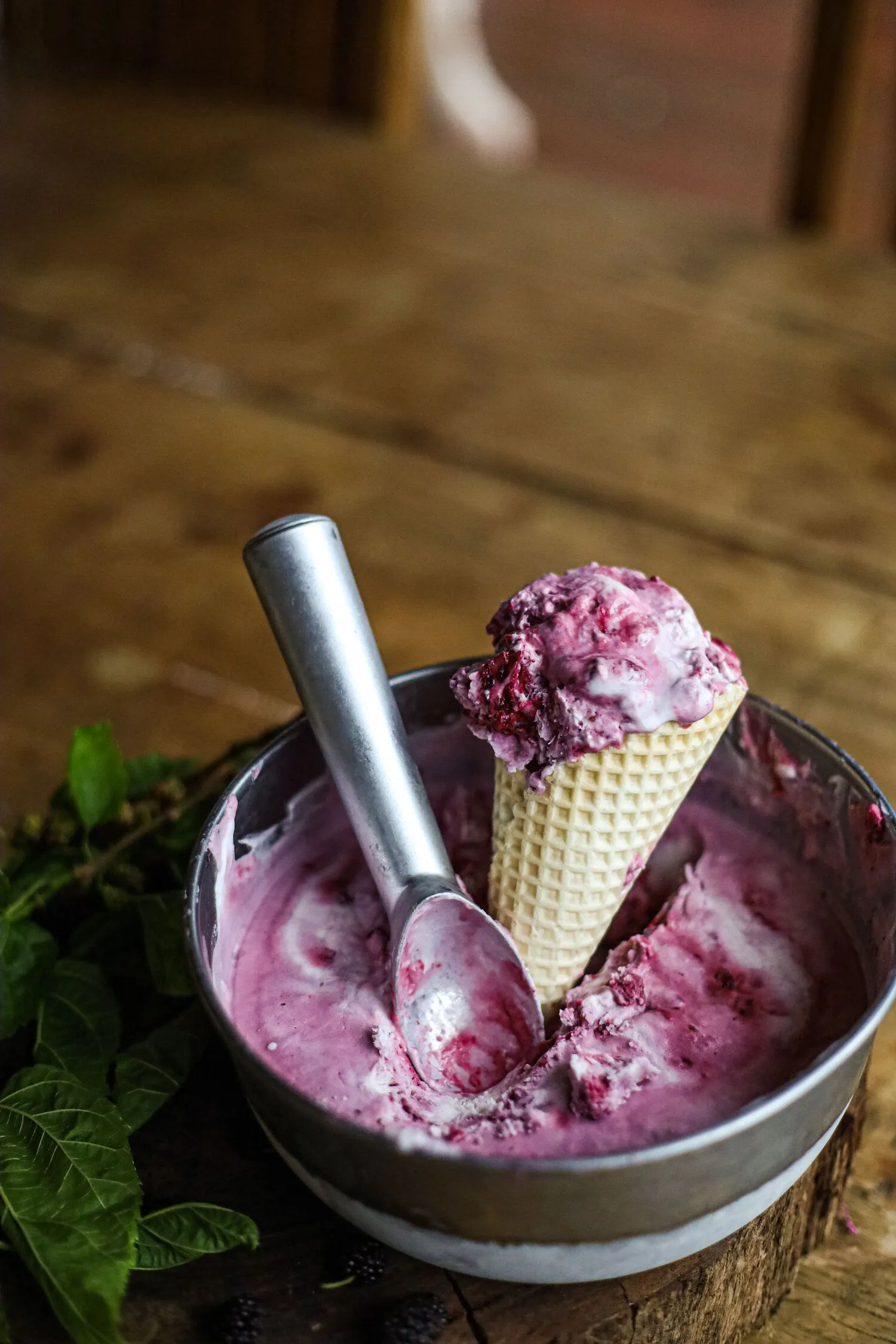 Mulberry Ripple Ice Cream