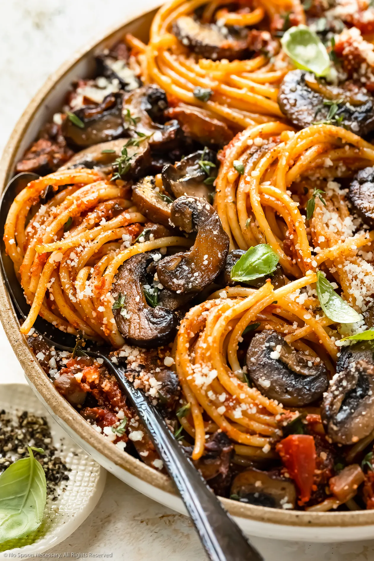 Mushroom and Onion Spaghetti