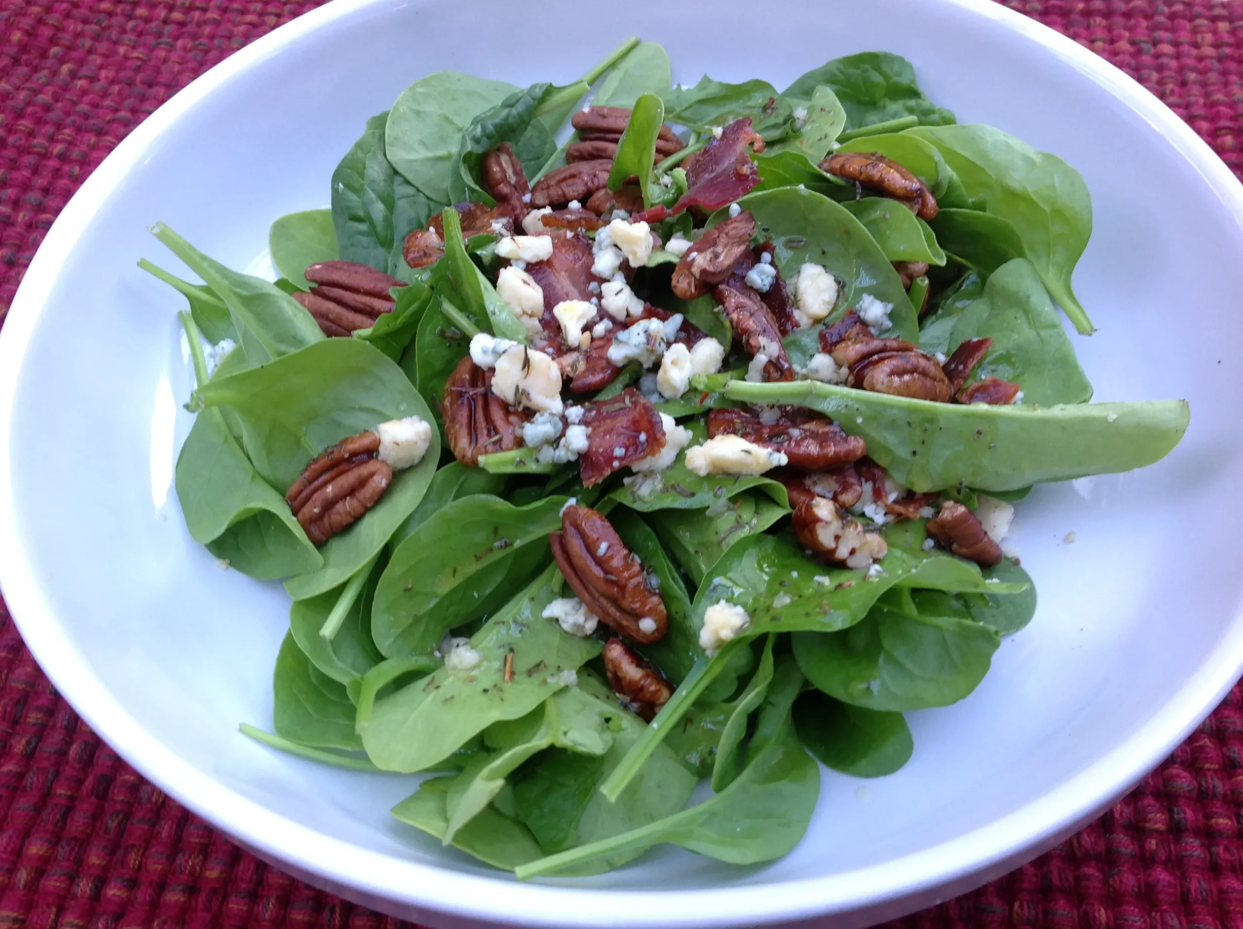 New Potato and Pecan Spinach Salad
