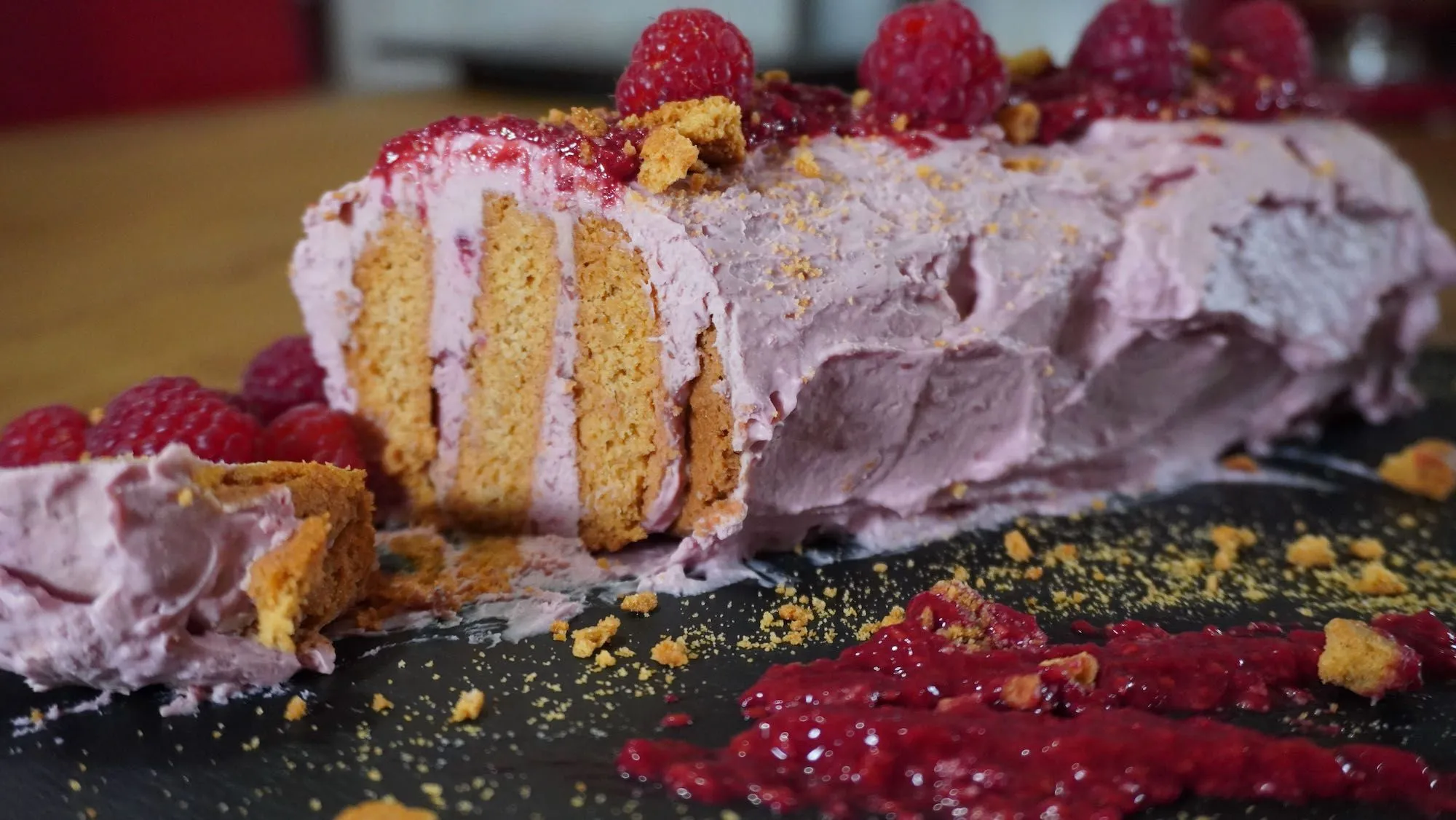 No Bake Raspberry Icebox Cake
