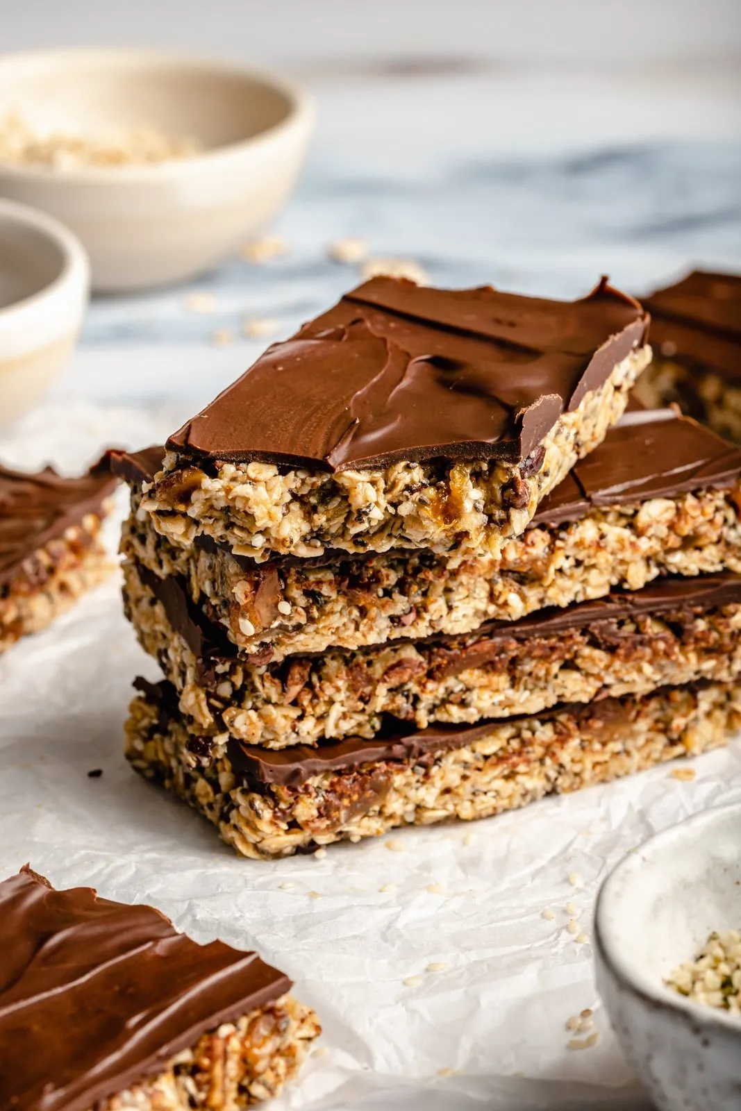 No Bake Tahini Protein Bars