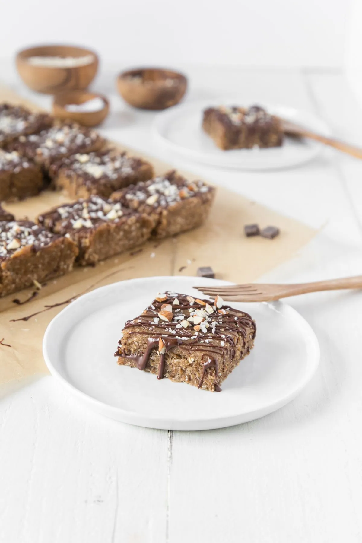 No Bake Vegan Chocolate Almond Coconut Bars