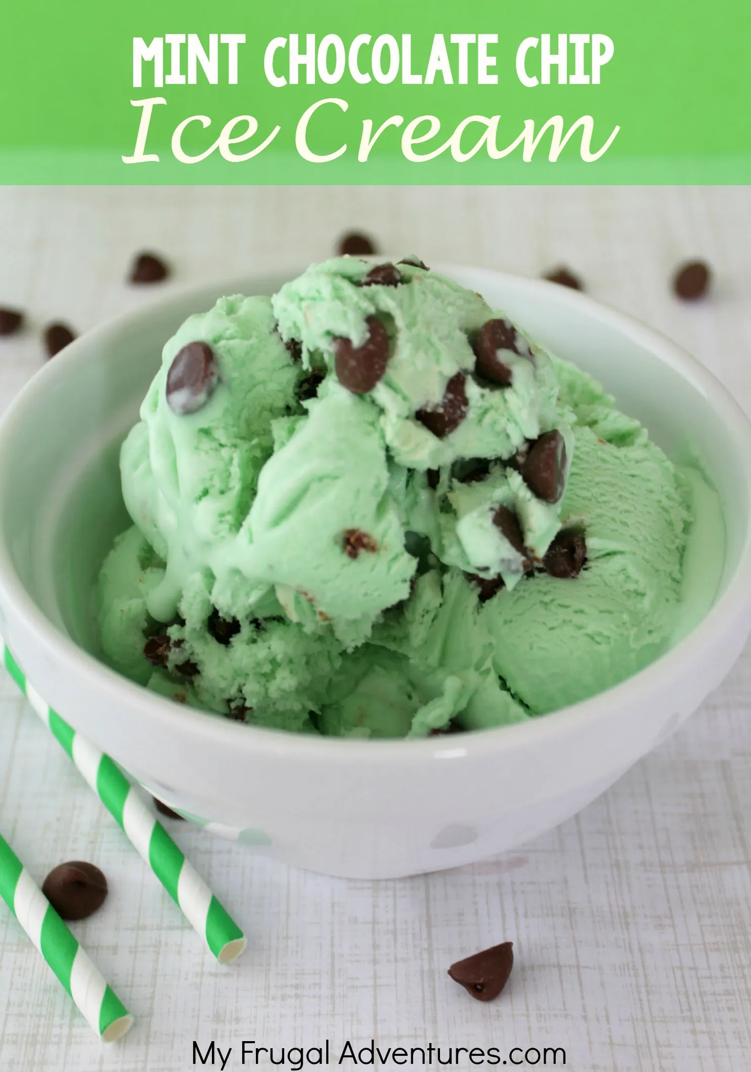 No Churn Homemade Mint Chocolate Chip Ice Cream