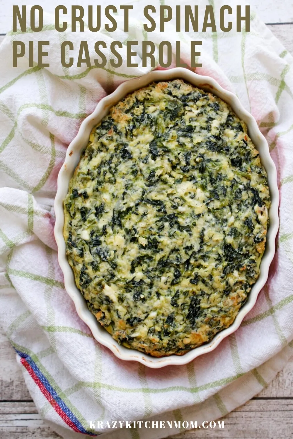 No Crust Cheese and Spinach Pie