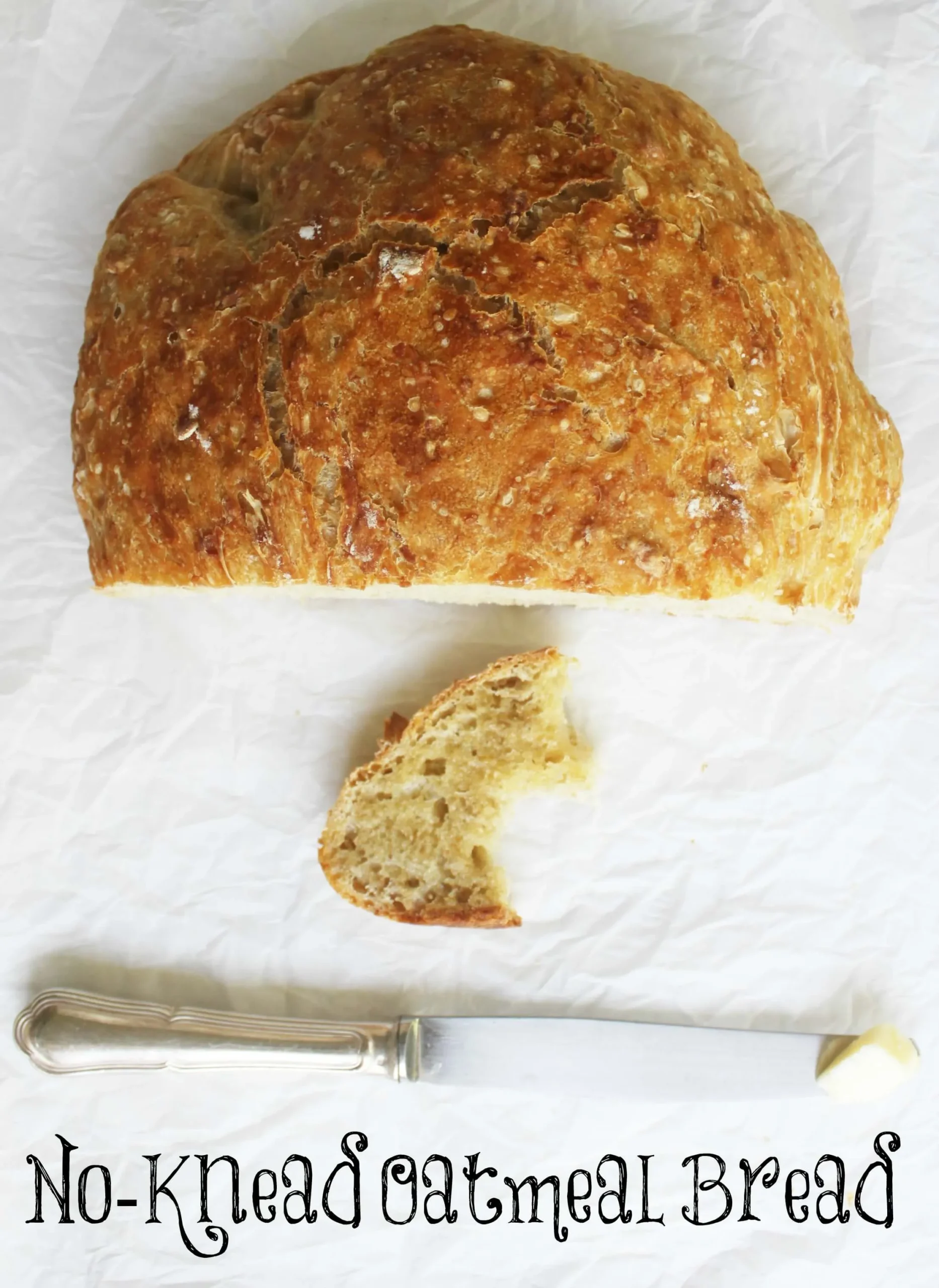 No Knead Oatmeal Bread