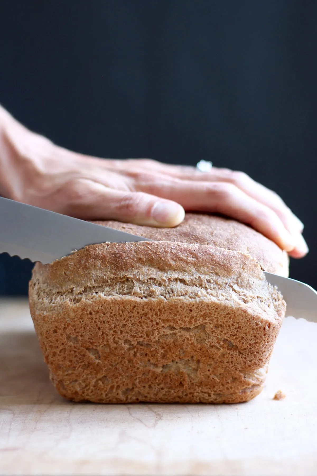 No Knead Whole Wheat Vegan Sandwich Bread